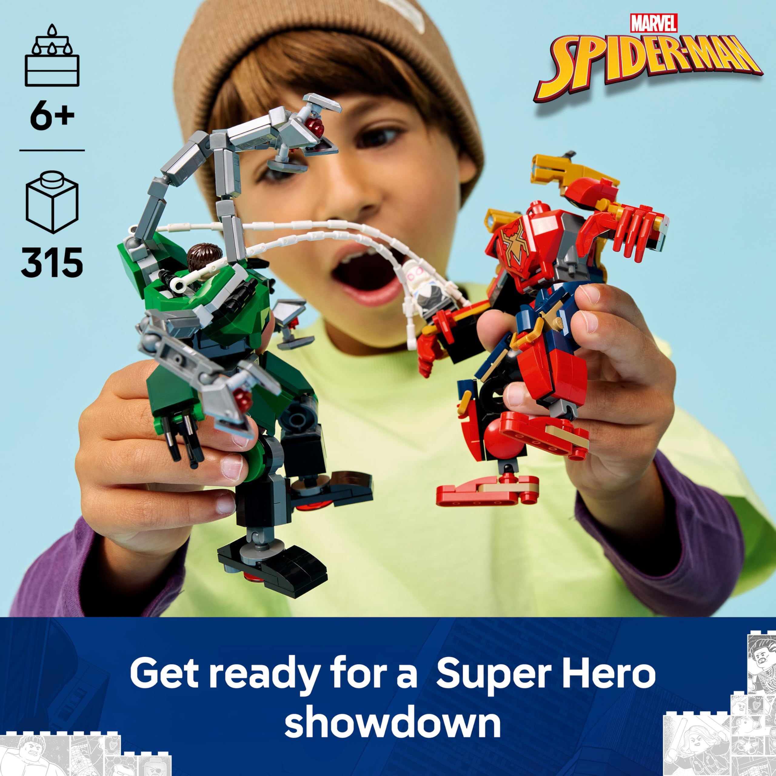 LEGO Marvel Mech Battle: Spider-Man vs. Doc Ock Building Set | 3 Minifigures | Ages 6+