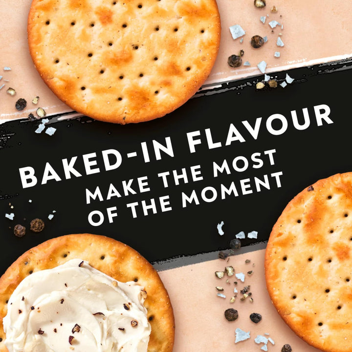 Jacob's Savours Bakes Salt and Cracked Black Pepper Crackers, 200g