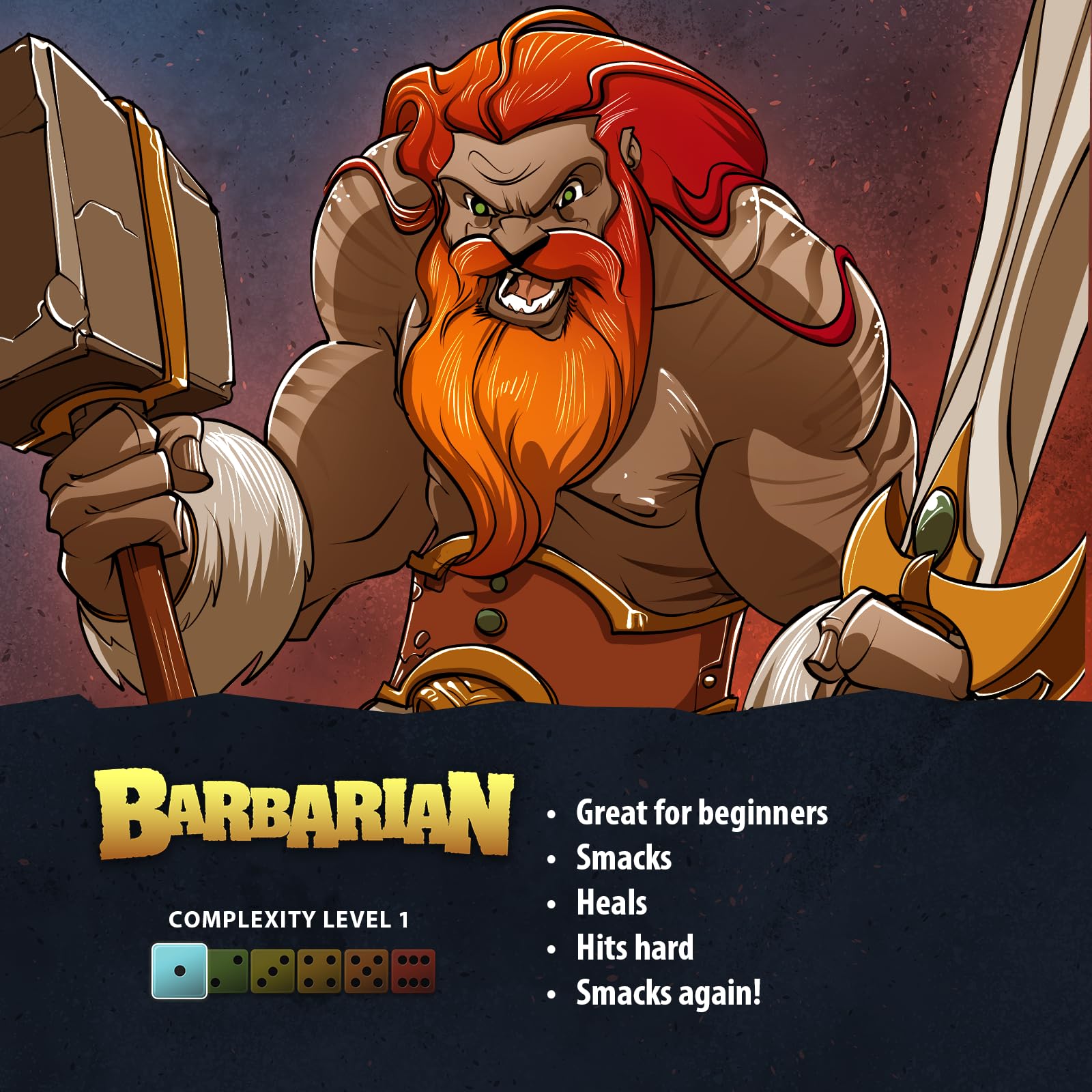 Dice Throne Barbarian Hero Pack - Fast Paced Combat for 2-4 Players | Ages 8+ | 90-120 Min Playtime 4