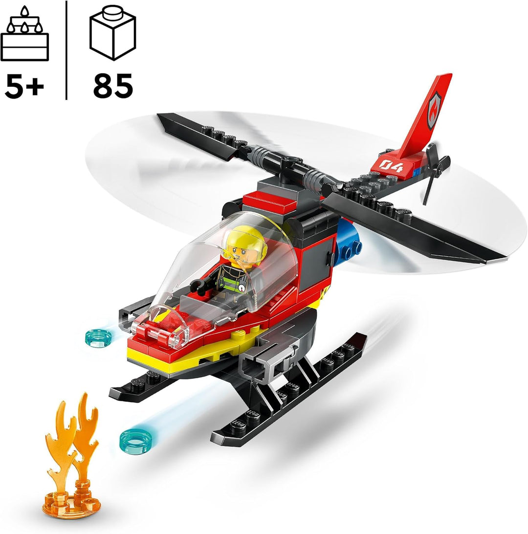 LEGO City Fire Rescue Helicopter Toy - Building Set for 5+ Year Olds