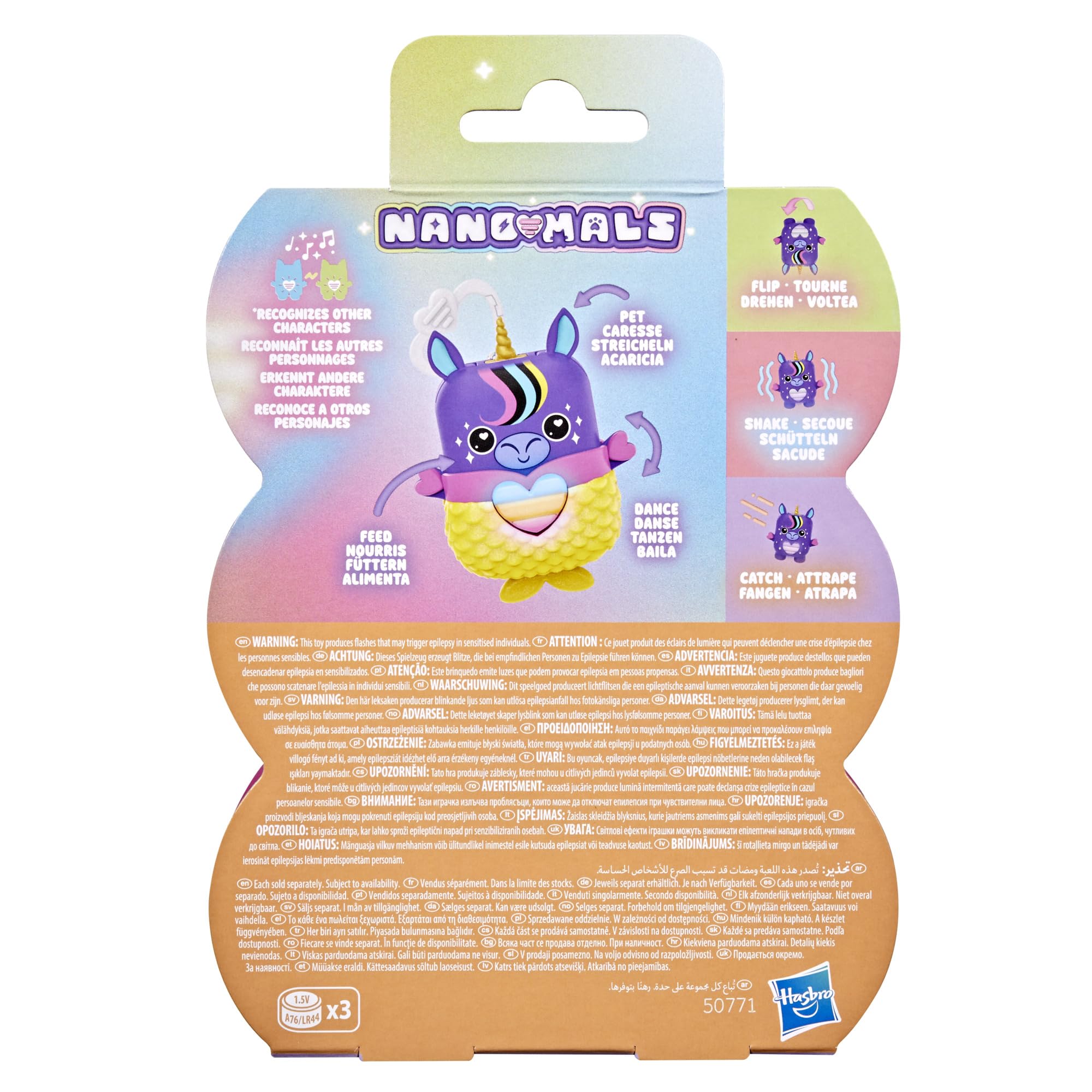 Hasbro Nano-Mals Stardream the Unicorn - Electronic Fidget Pet with Light-Up Heart, 70+ Reactions & Silent Mode 8