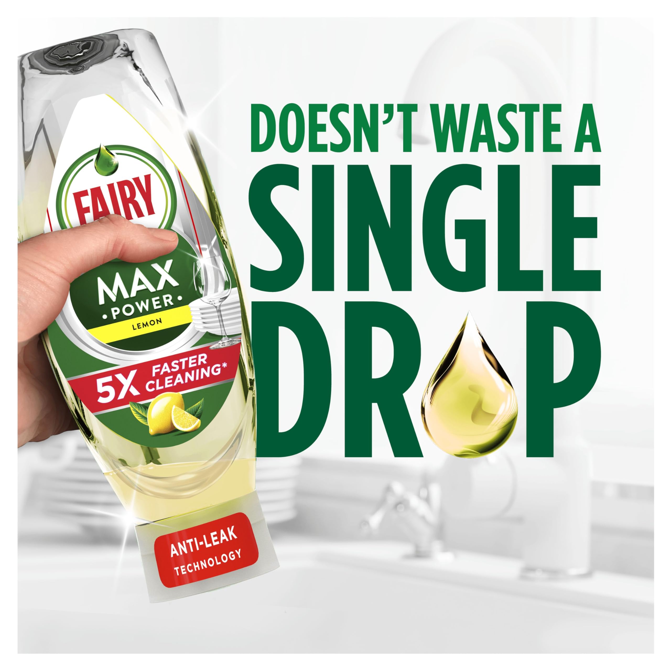 Fairy Max Power Washing Up Liquid Lemon 730ML - Easy and Effortless Cleaning 5