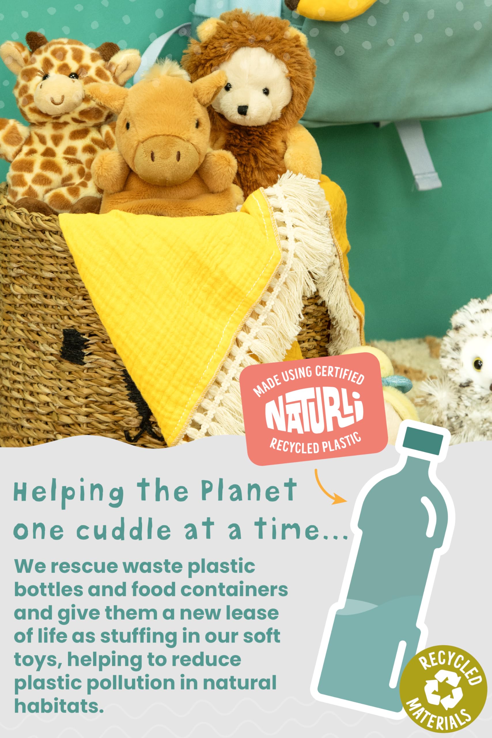 Living Nature Little Snugglies White Unicorn Plush Toy - Soft Stuffed Animal for Kids 0+ 5