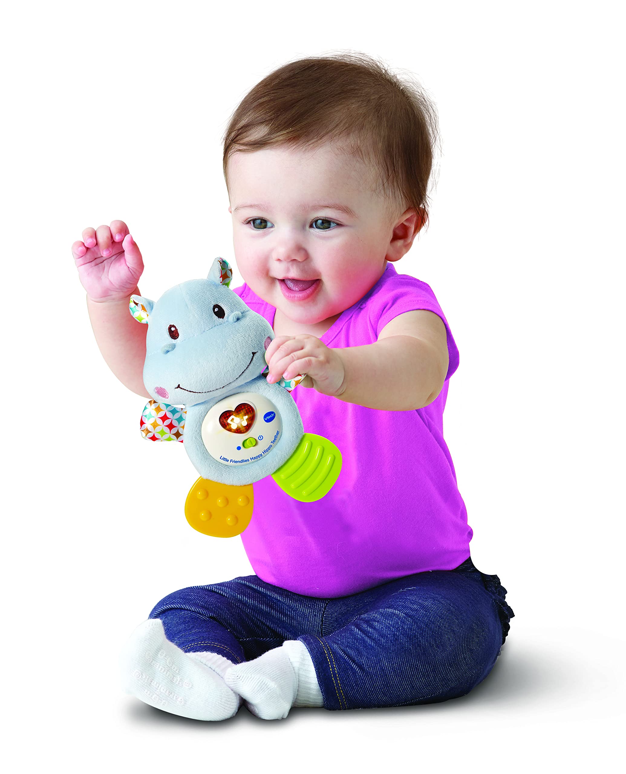 VTech Little Friendlies Hippo Teether - Soothes Gums | Musical & Light-Up | Ages 3 Months+ 5