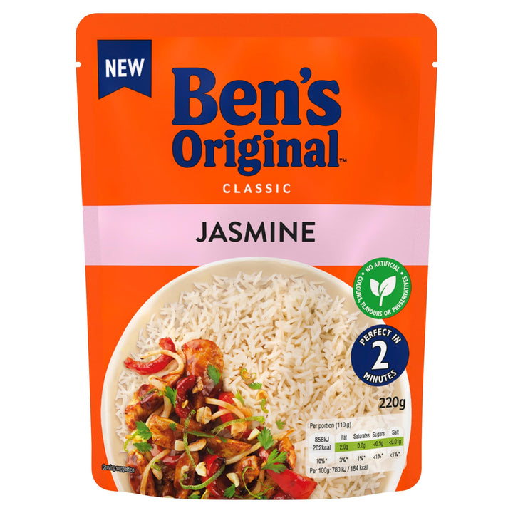 Ben's Original Jasmine Microwave Rice, 6 x 220g Pouches