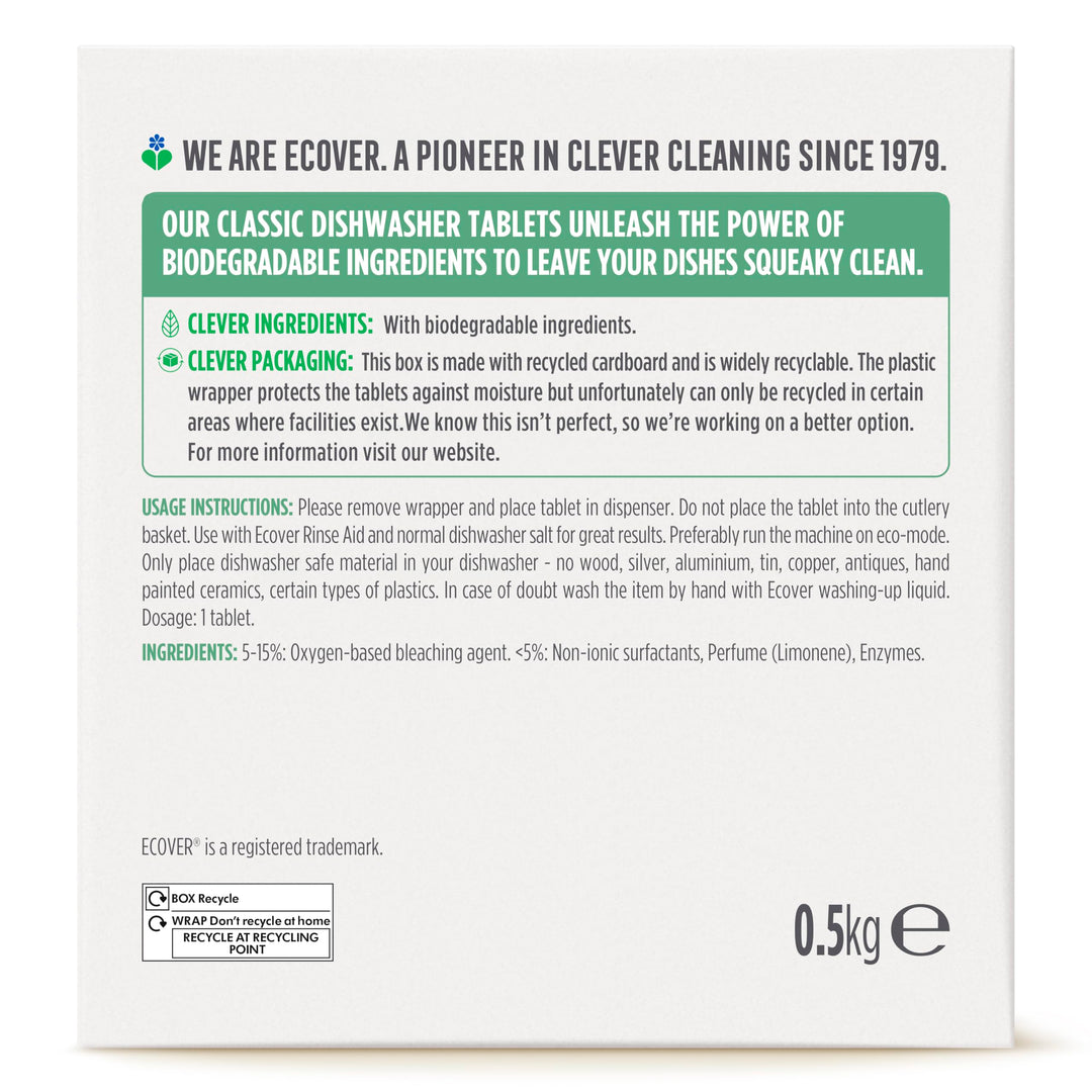 Ecover - Classic Dishwasher Tablets 0.5 kg