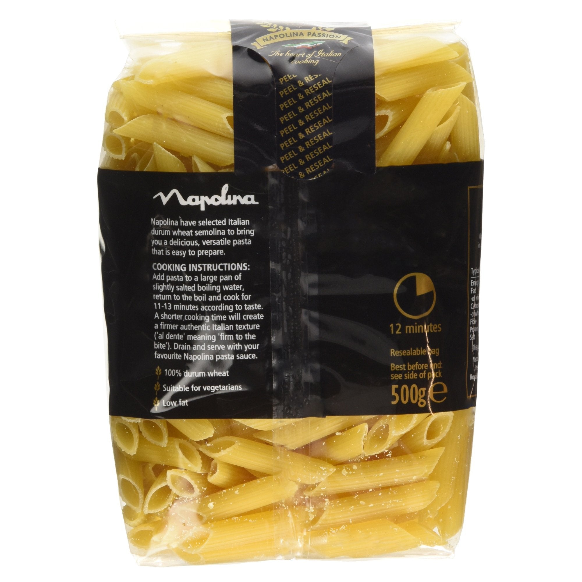 Napolina Penne Pasta -100% Durum Wheat Italian Pasta,500g