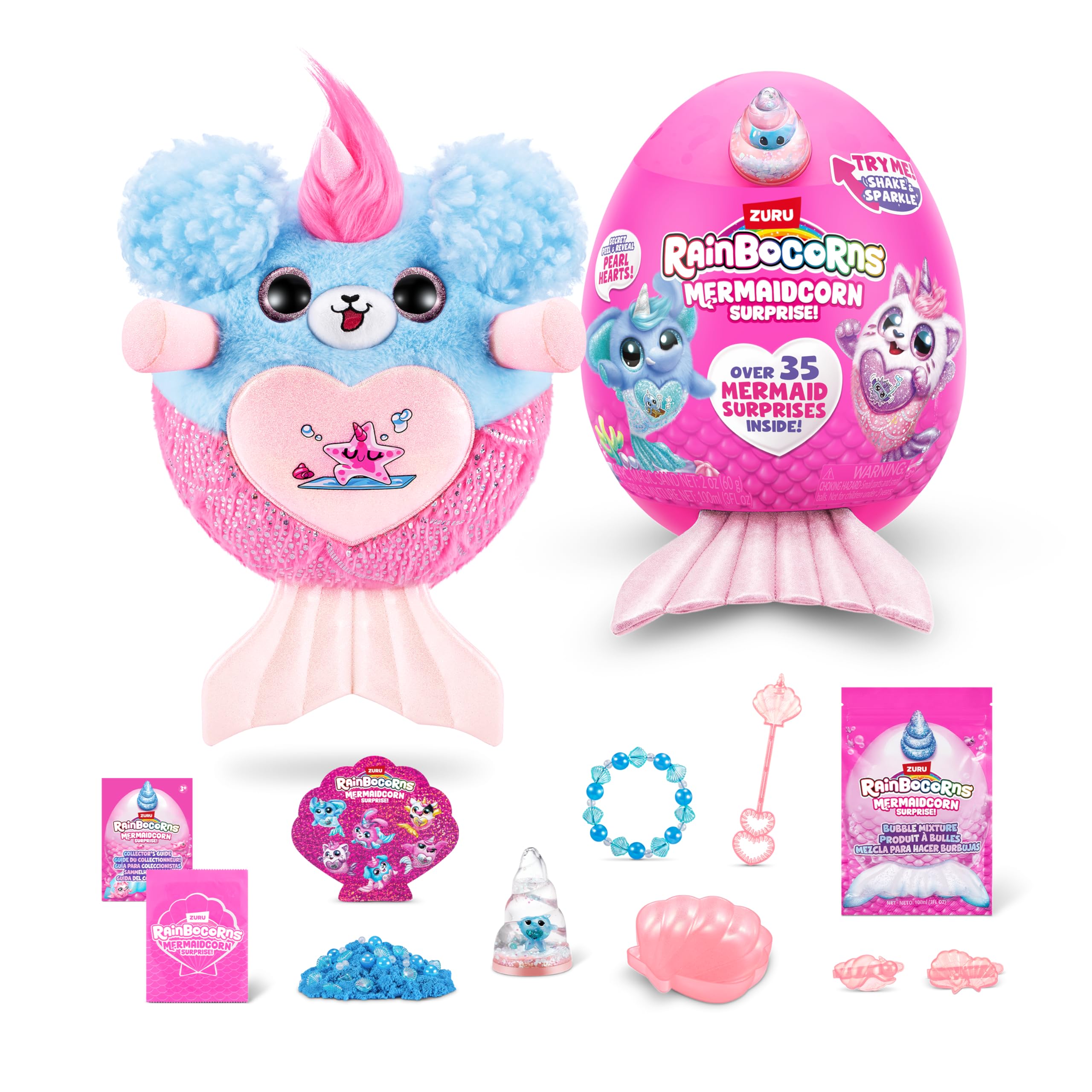 Rainbocorns Mermaidcorn Series 7 Sirena the Puppy - Collectible Plush Stuffed Animal with Mermaid Surprises 8