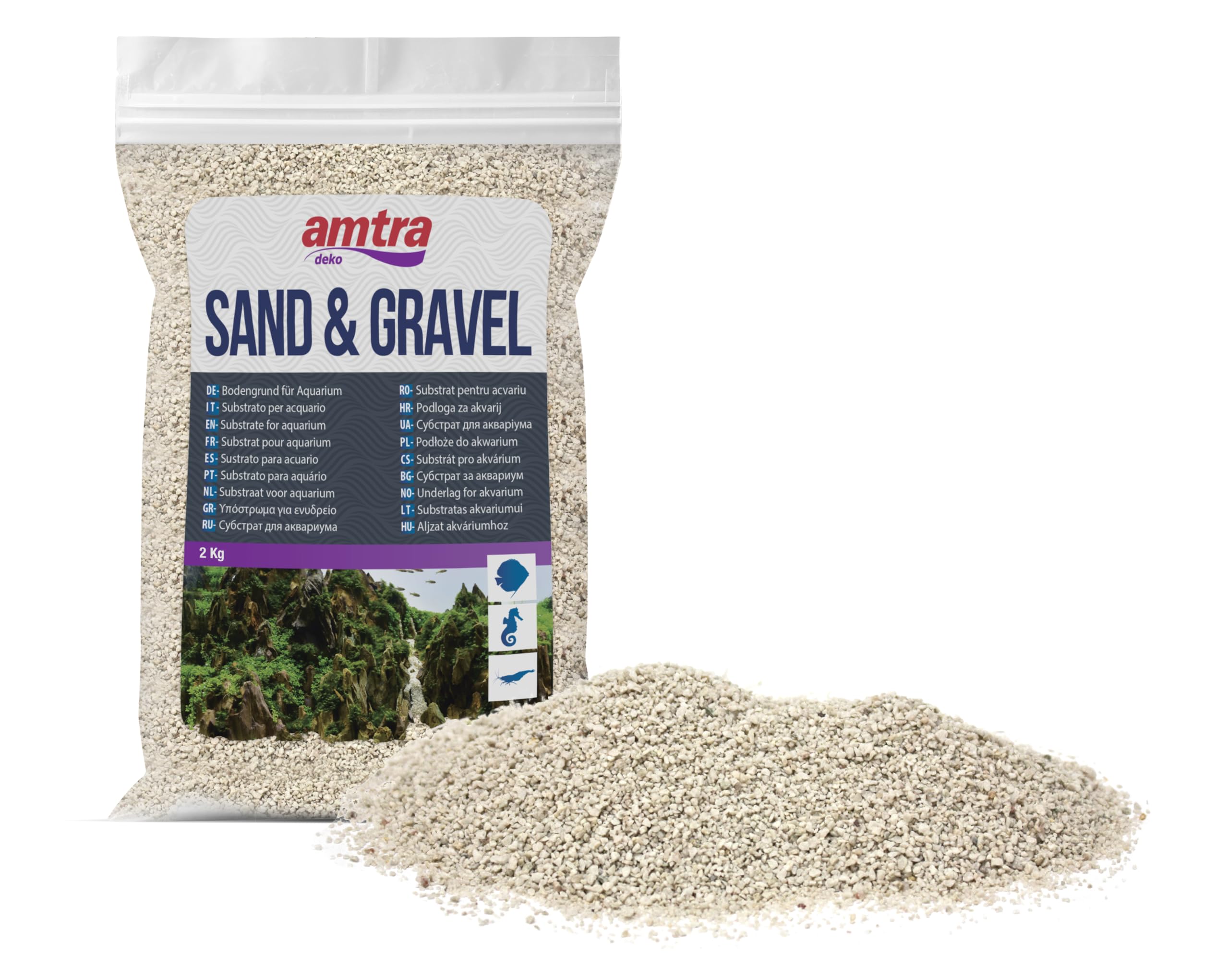 Amtra White Quartz Sand for Aquariums - Ultrafine 1-3mm Grain | 2 kg