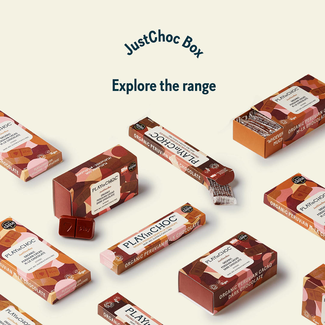 PLAYin CHOC JustChoc Vegan Organic Chocolate Bar - Allergy-Free Dairy-Free Treat
