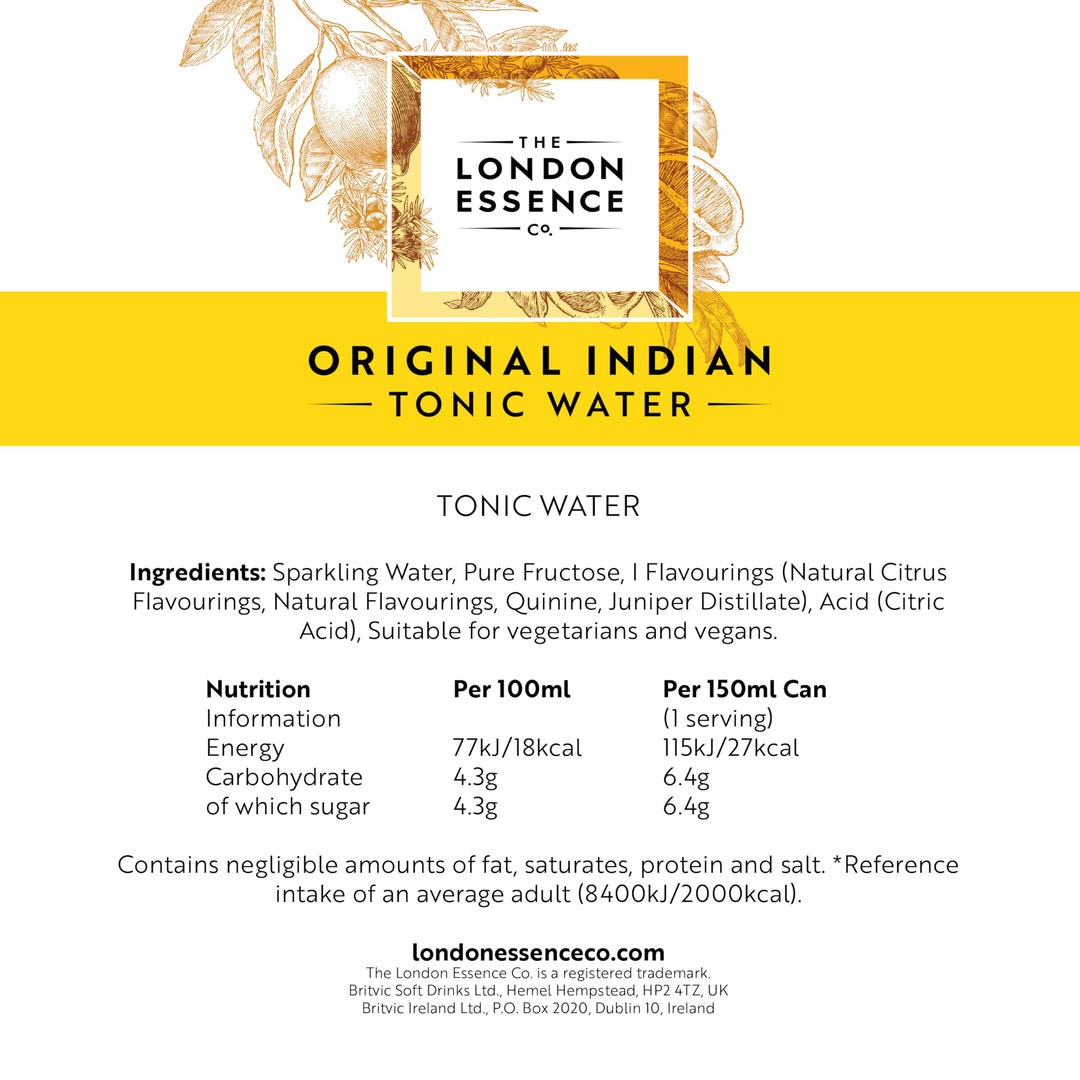 The London Essence Co. Original Indian Tonic - Premium Cocktail Mixer, 150ml