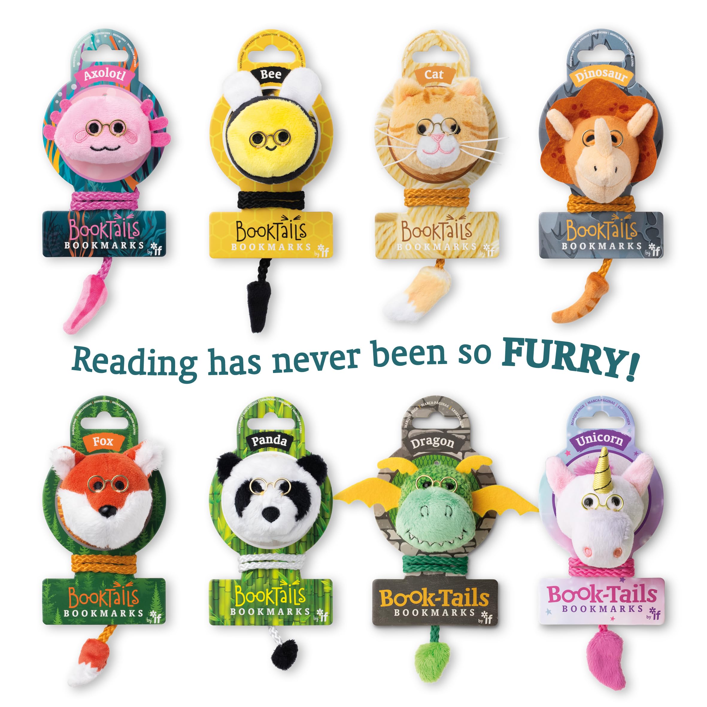 IF BookTails Axolotyl Plush Bookmark - Soft Furry Design | Polyester | Pink 4