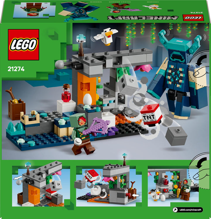 LEGO Minecraft The Warden Encounter 21274 - Buildable Warden Figure with Minifigure and Lush Cave Set