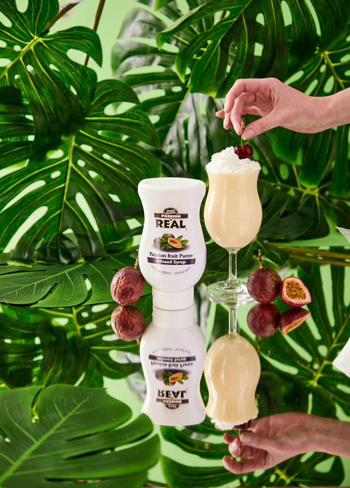 RE"AL Syrups Passion Fruit Puree Infused Fruit Syrup for Cocktails, Cooking & Baking