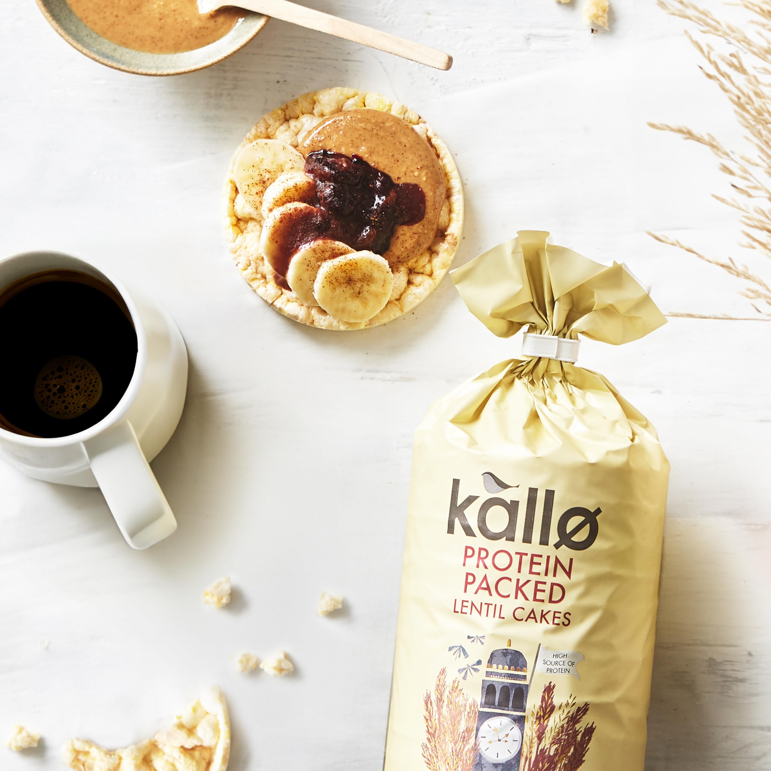 Kallo Protein Packed Lentil Cakes - High Protein, Gluten Free, Vegan Snack | 100g 7