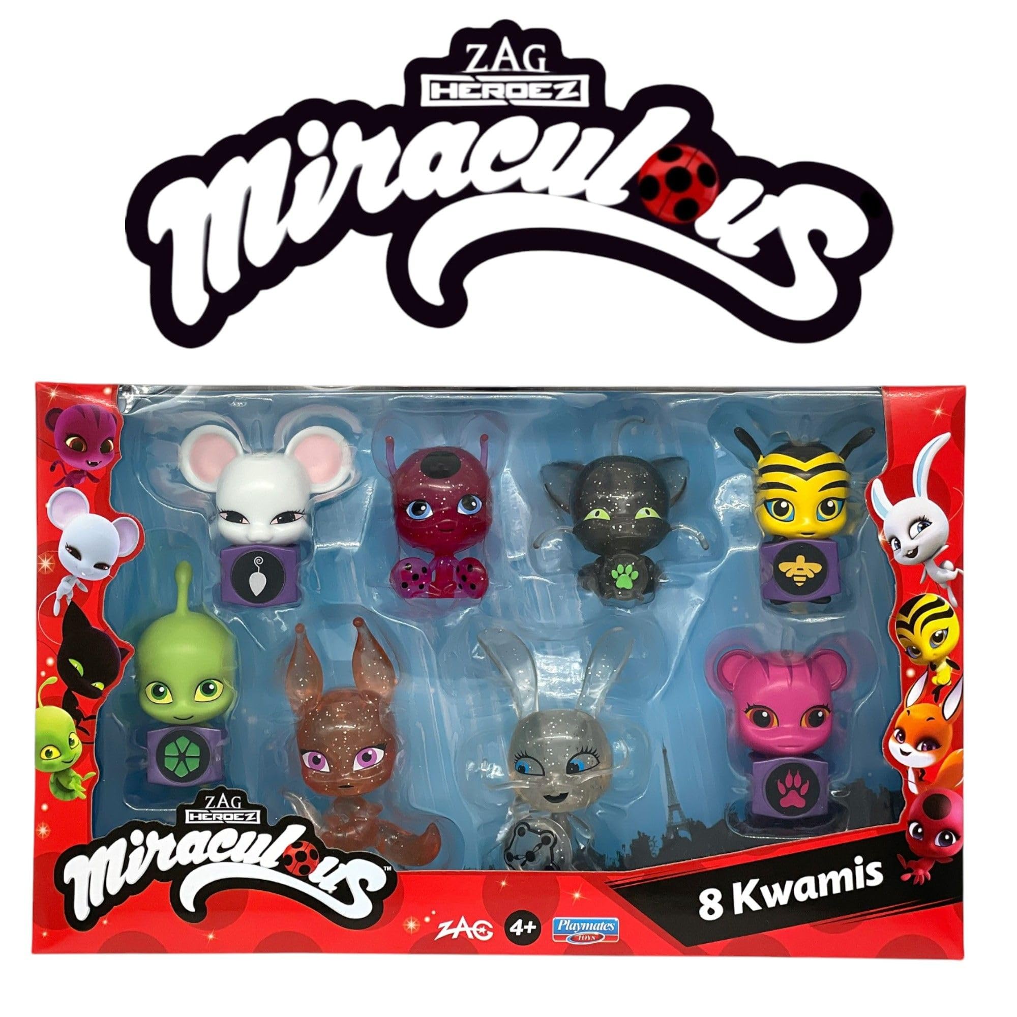 Miraculous Bandai Ladybug and Cat Noir Kwami Surprise 8 Pack - Collectible Plastic Figures for Kids 11