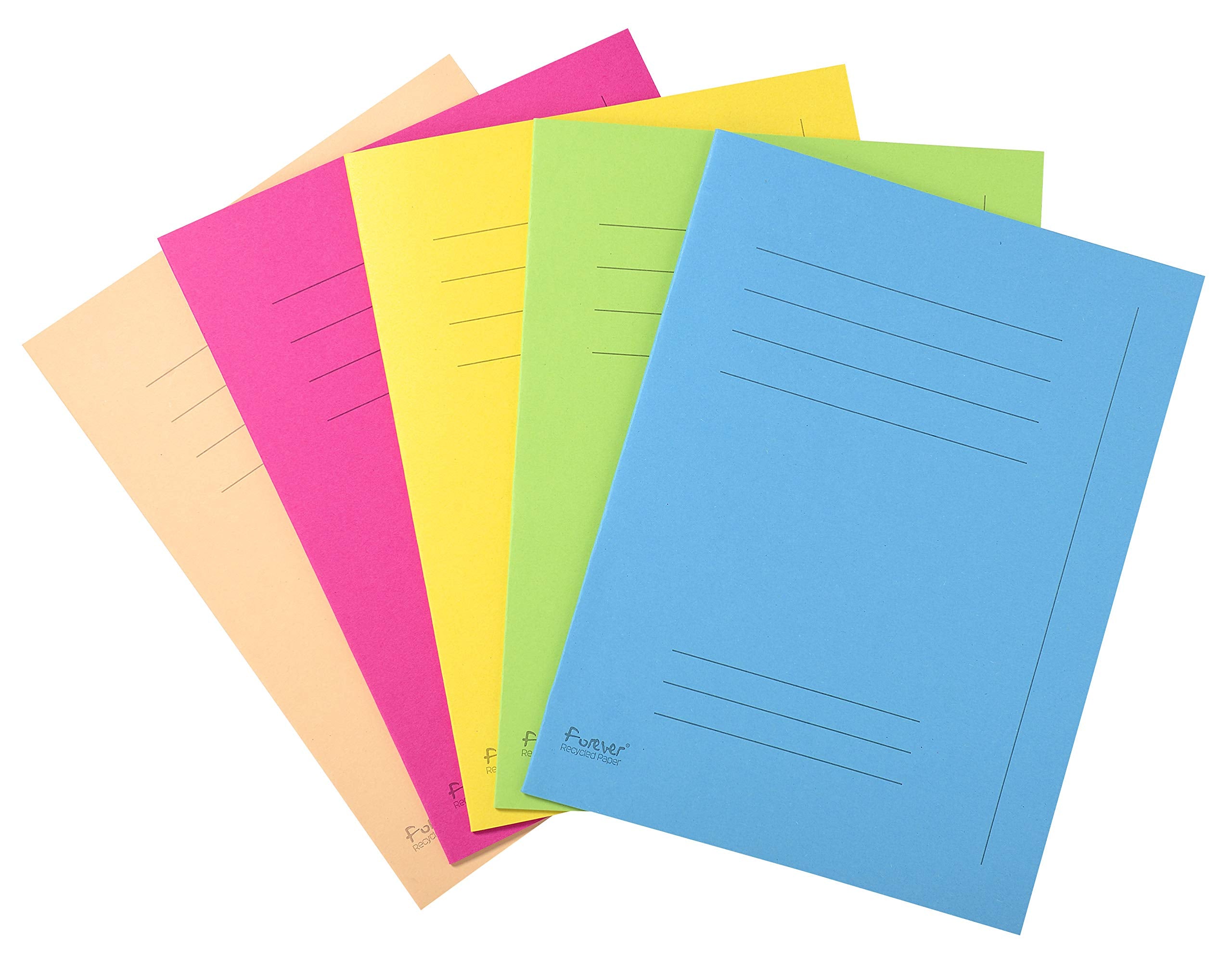 Exacompta Forever Printed Square Cut Folder - 50 Pack | A4 | 220 gsm Card | Assorted Colours 1