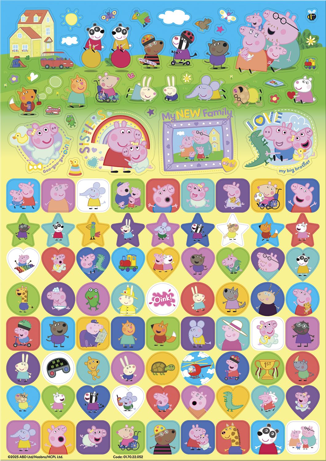 Paper Projects Peppa Pig Family Mega Sticker Pack - Evie the New Baby Sister Stickers