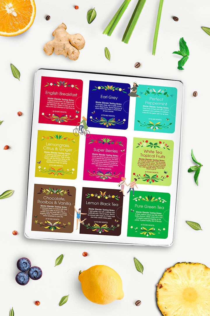 English Tea Shop Organic Luxury Gift Tin - 72 Tea Bags, 6 Varieties, Compostable Packaging