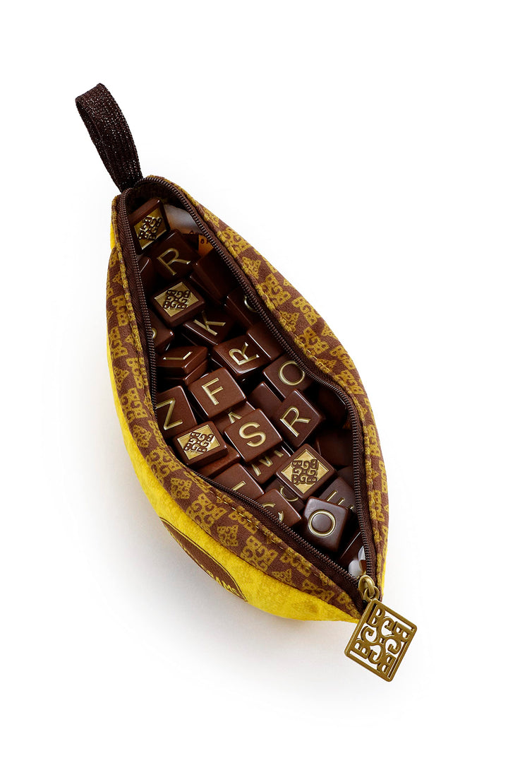 BANANAGRAMS Signature Edition Word Game - 144 Tiles, 10 Luxe Tiles, Premium Fabric Pouch - 1-8 Players
