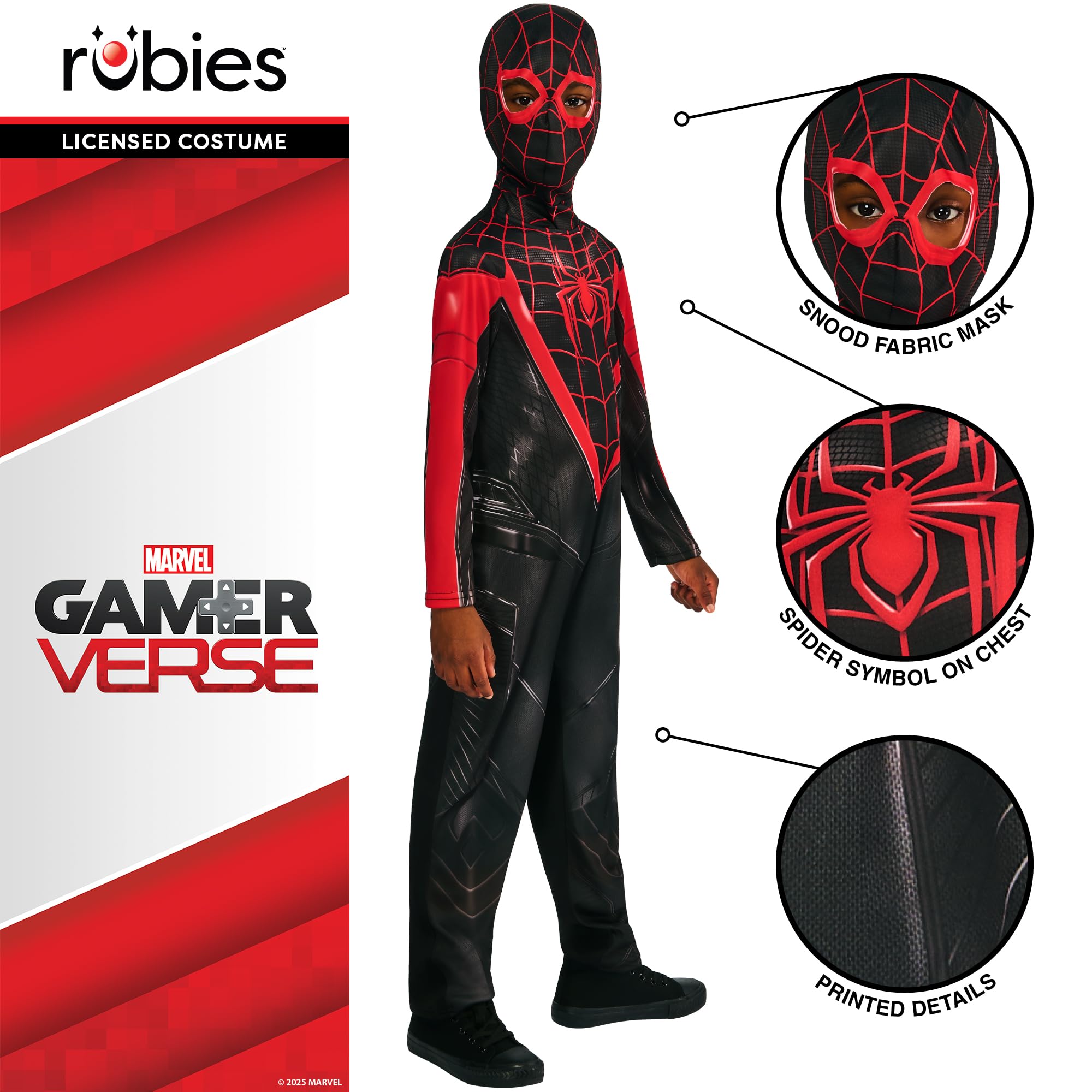 Rubies Spiderman Miles Morales Gamerverse Costume - Size 7-8