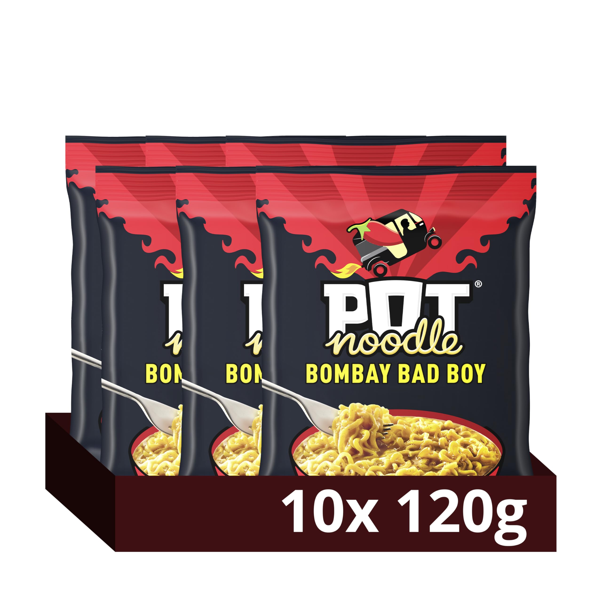 Pot Noodle Bombay Bad Boy Instant Noodles Block with Sauce and Seasoning | 2 Servings