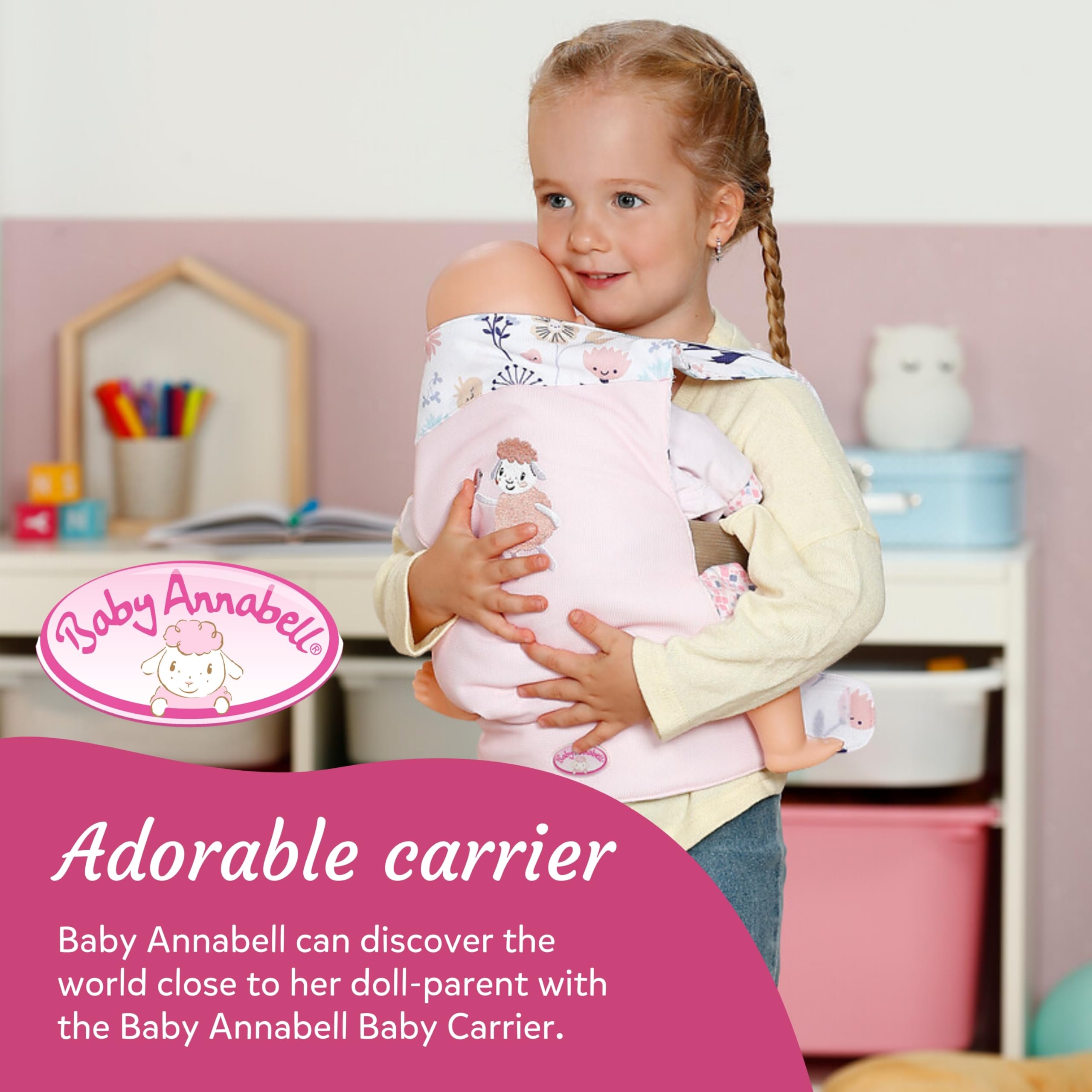 Baby Annabell Baby Doll Carrier - Adjustable Straps | Fits 36cm & 43cm Dolls | Ages 3+