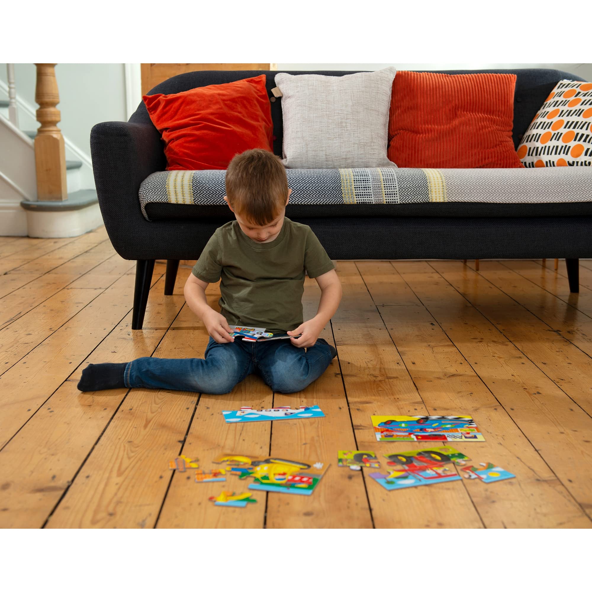 Galt 4 Puzzles in a Box - Vehicles | Ages 3+ | 4, 6, 8, & 12 Pieces