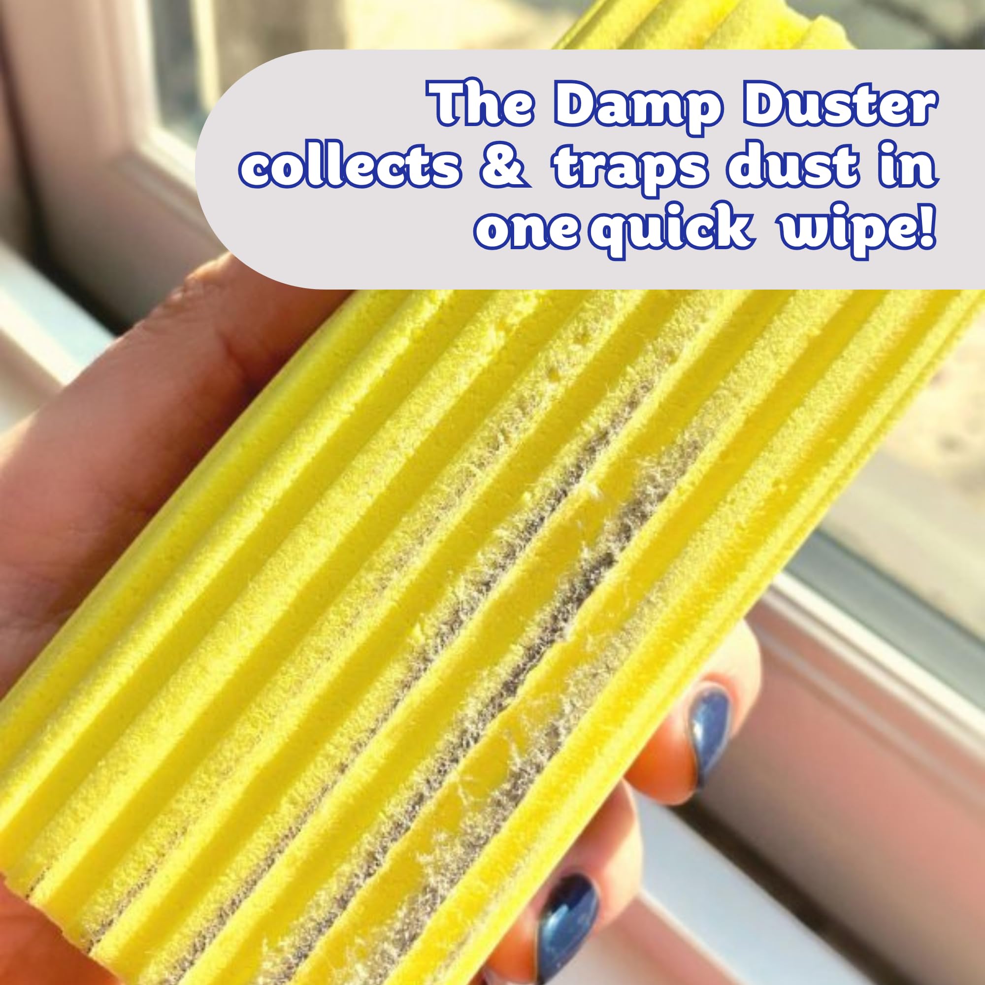 Scrub Daddy Damp Duster - Traps Dust & Debris | Pink PU Sponge | Reusable & Washable