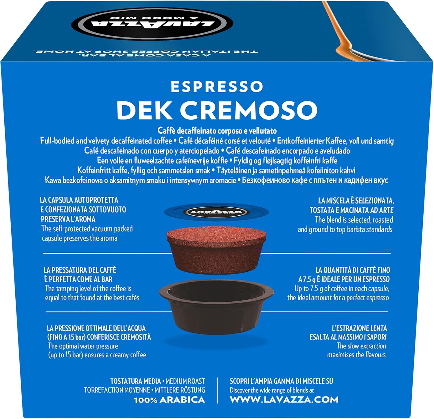 Lavazza - A Modo Mio Dek Cremoso Decaffeinated Coffee Capsules (16-Count, 120 g) 11