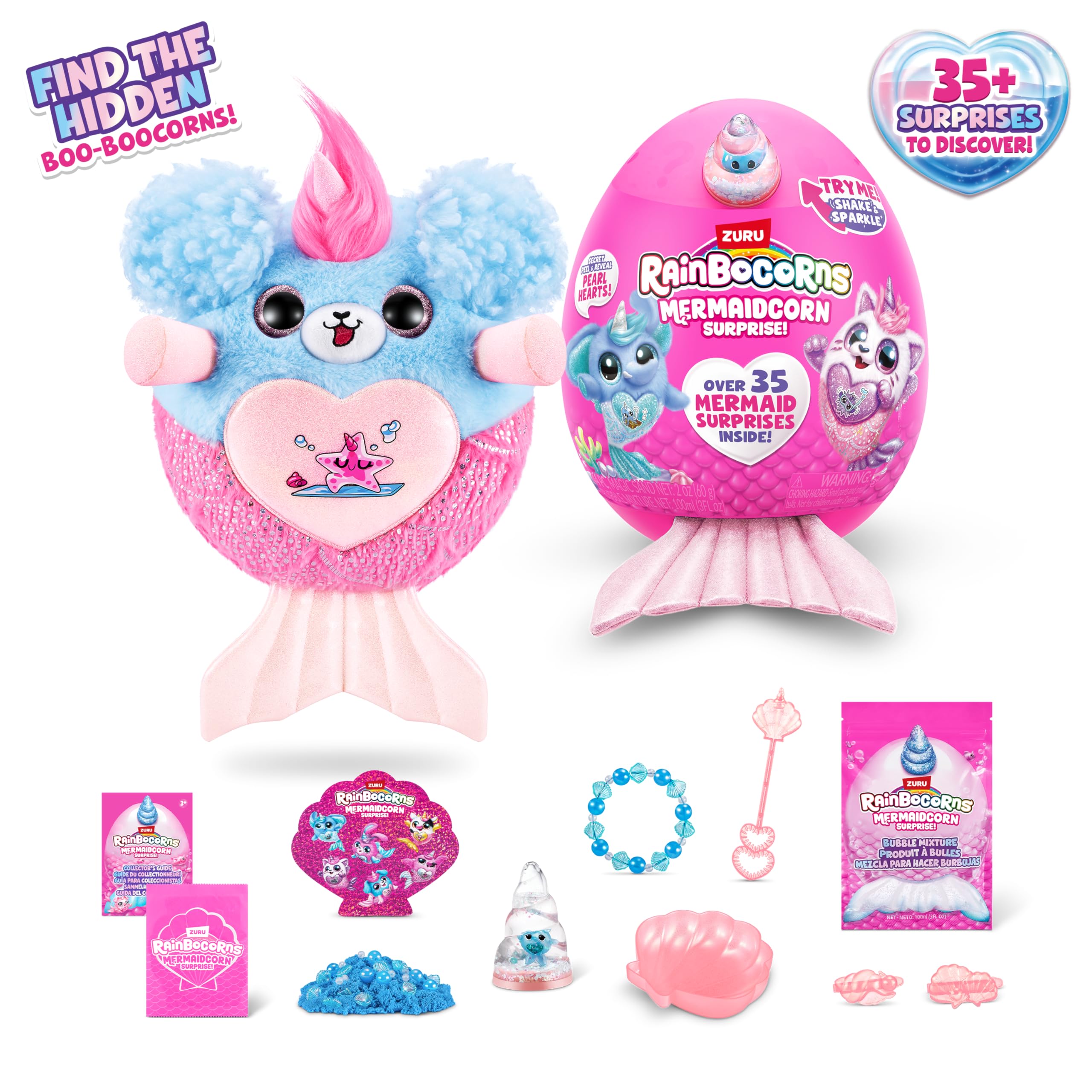 Rainbocorns Mermaidcorn Series 7 Sirena the Puppy - Collectible Plush Stuffed Animal with Mermaid Surprises 11