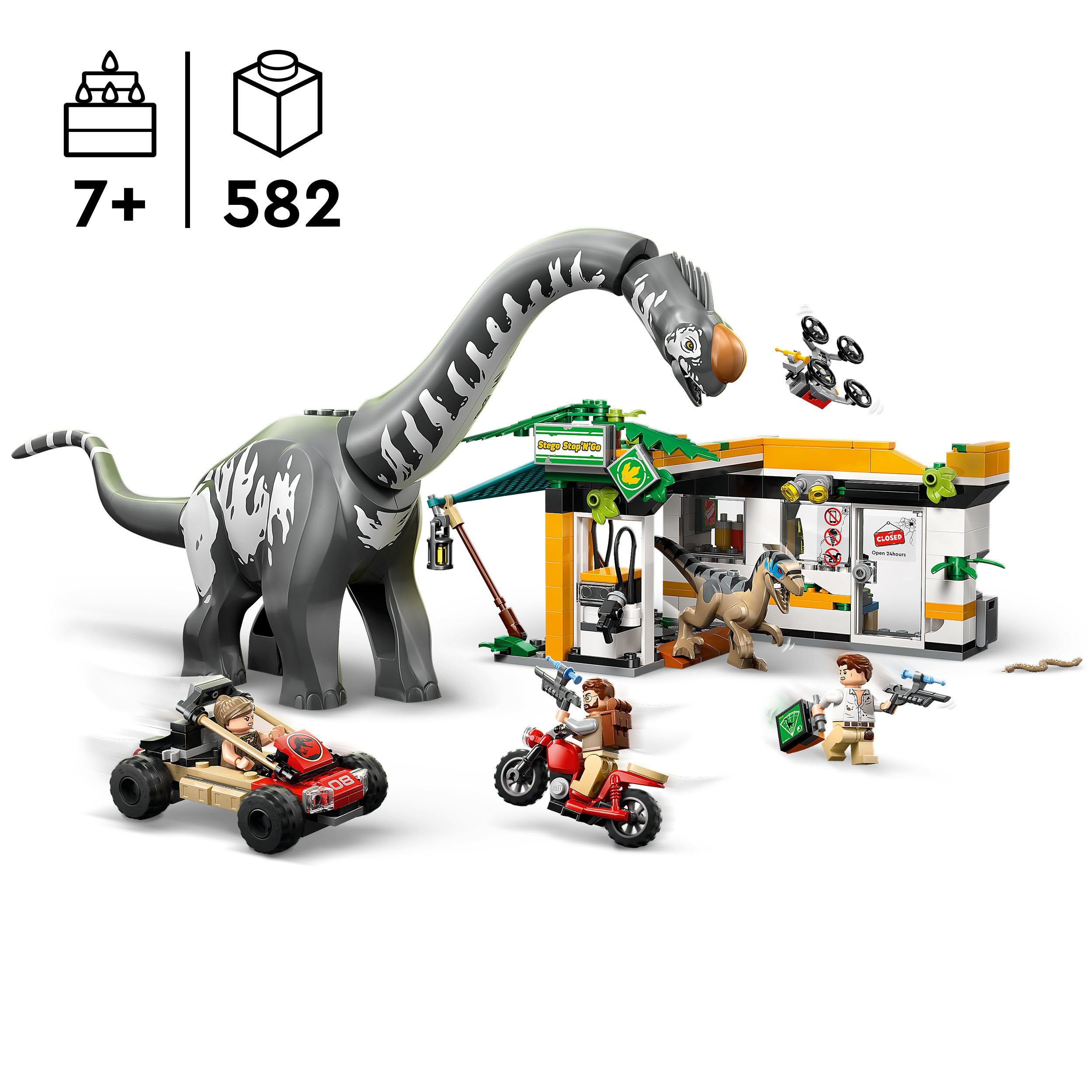 LEGO Jurassic World Raptor & Titanosaurus Tracking Mission Building Set | Ages 7+ 2