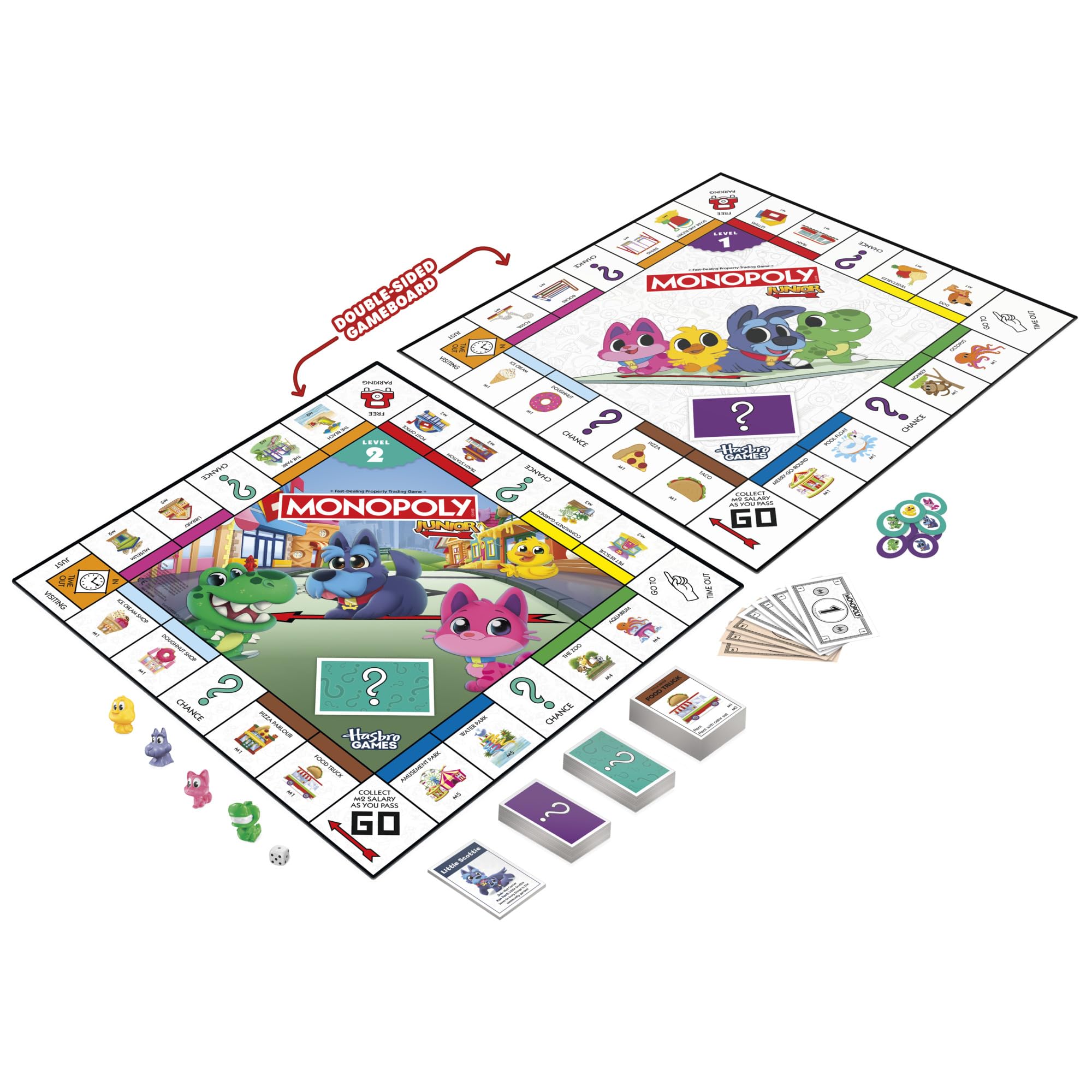 Monopoly Junior Board Game - 2-in-1 Grow-with-Me Play for Ages 4+ | 2-4 Players 3