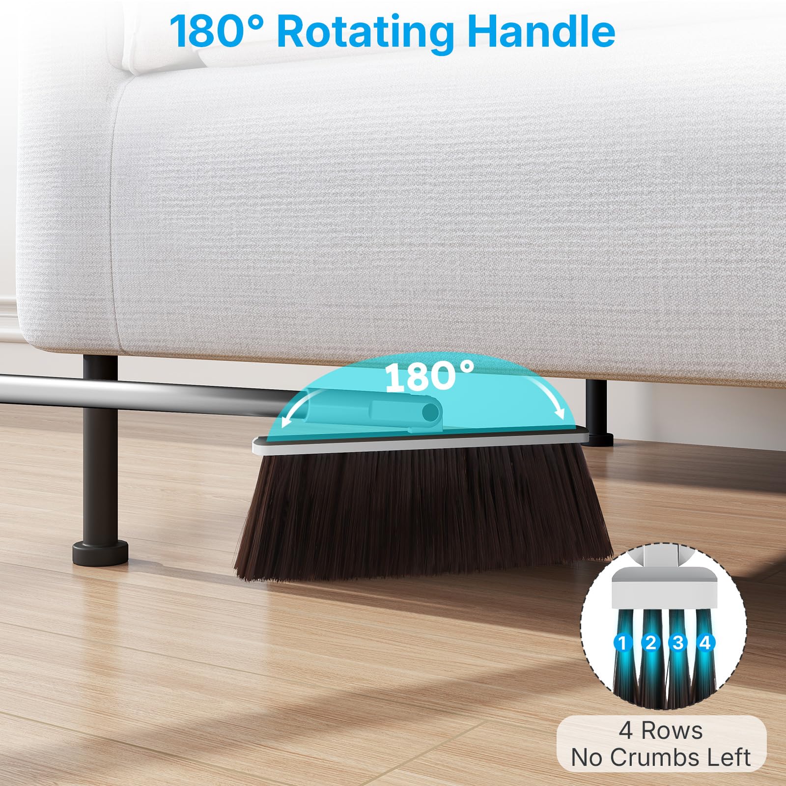 Euqvunn - Dustpan and Brush Sets Long Handled 3-in-1 with Lint Roller 8