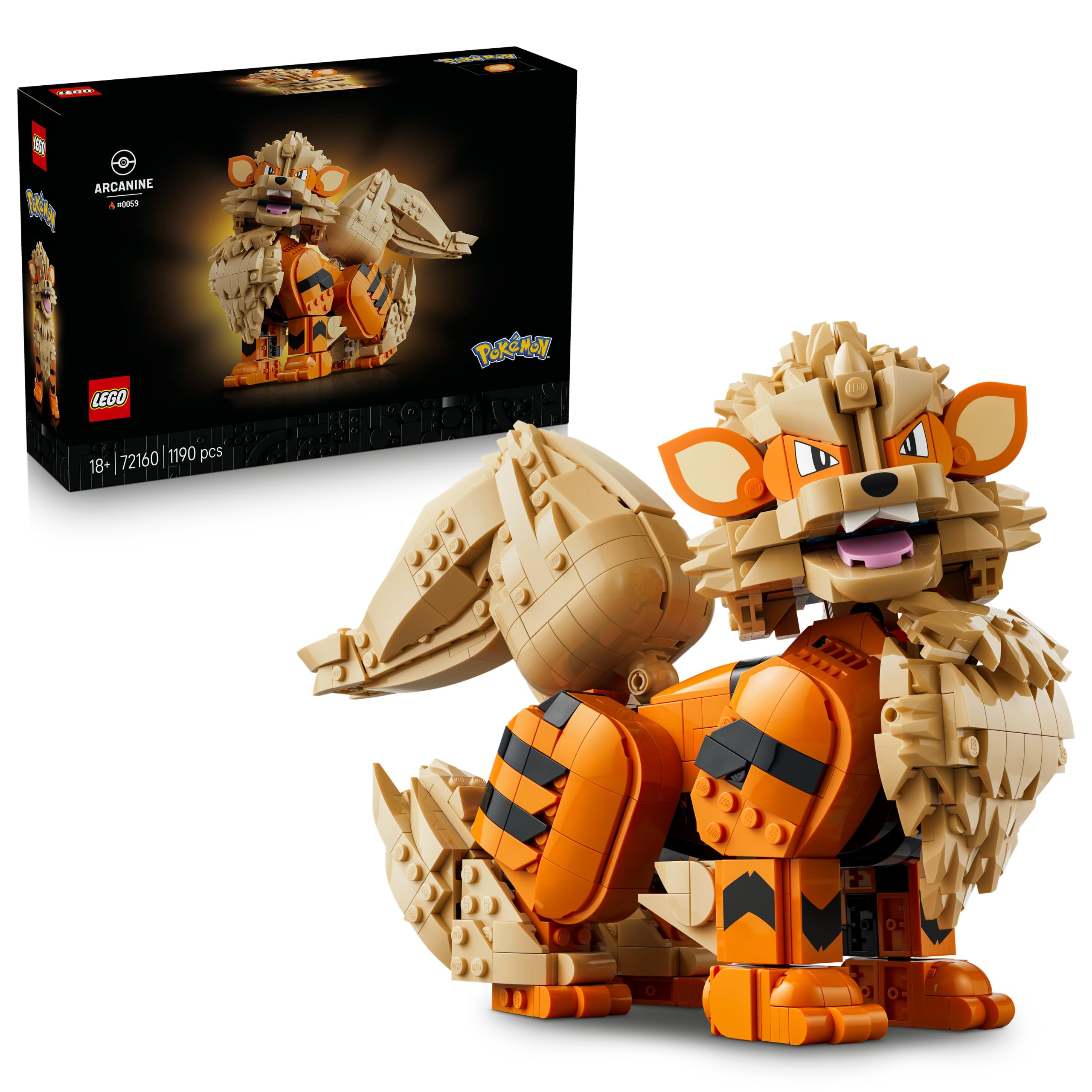 LEGO Pokémon Arcanine Building Set - Adult Collectible Model | 72160 | Ages 18+