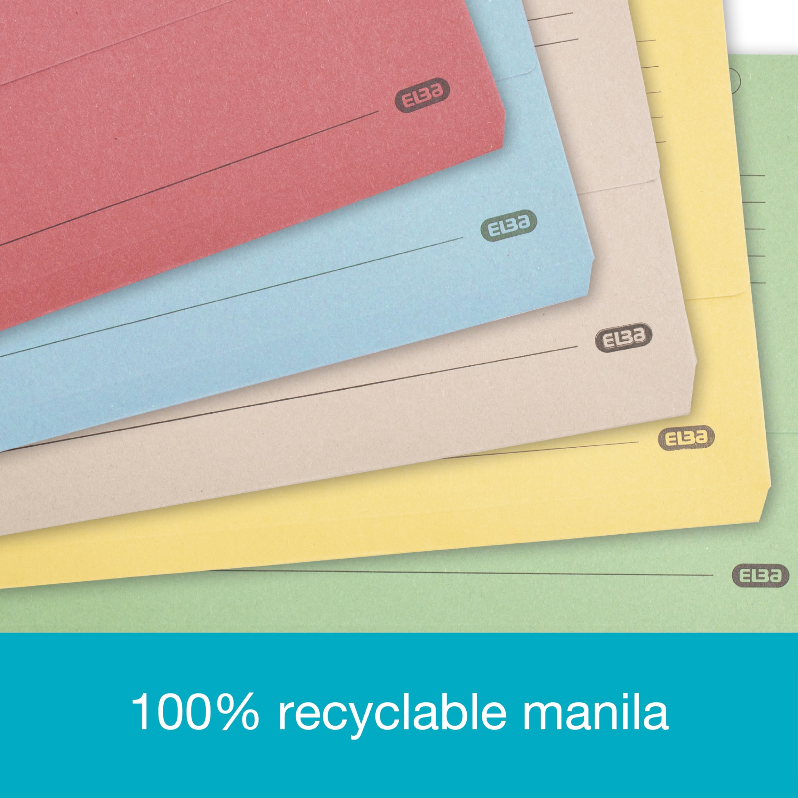 Elba A4+ Document Wallets - Pack of 25 Assorted Colours | 300 Sheet Capacity 4