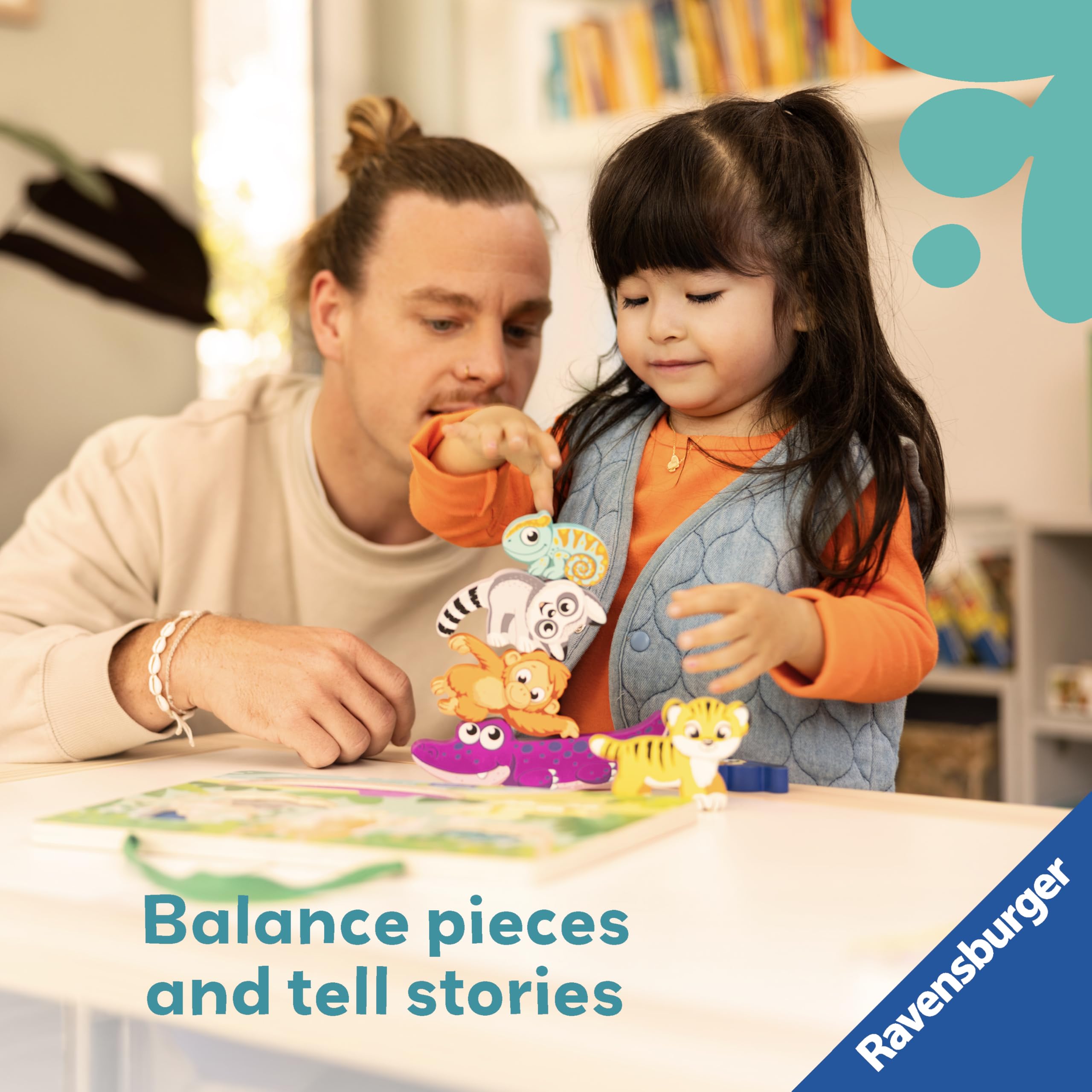 Ravensburger Play+ In The Jungle Touch & Play Wooden Puzzle - 3-in-1 Educational Toy for Toddlers 12 Months+