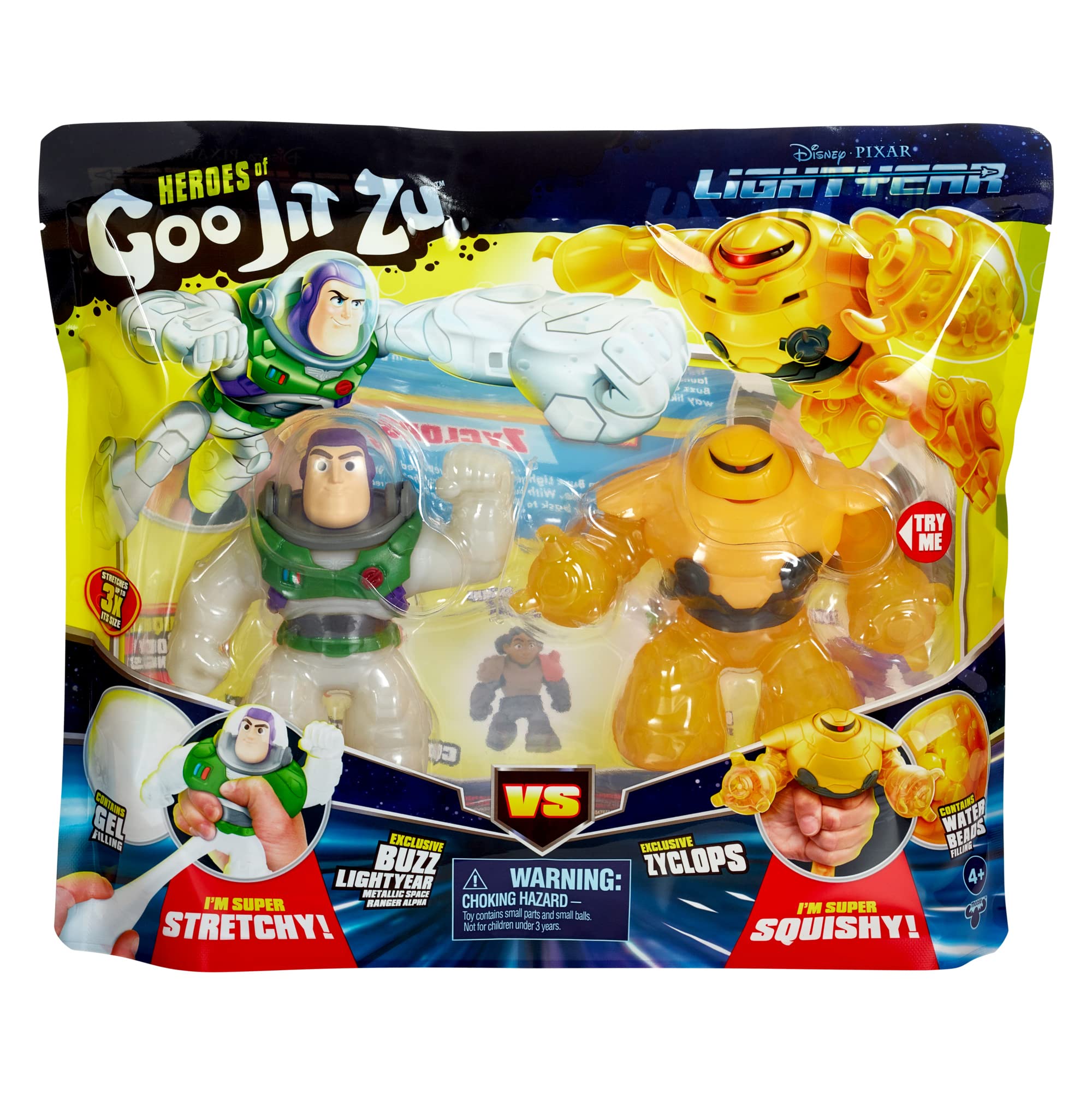 Heroes of Goo Jit Zu Lightyear Versus Pack - Buzz vs Zyclops, Stretchy Squishy Action Figures for Ages 4+ 7