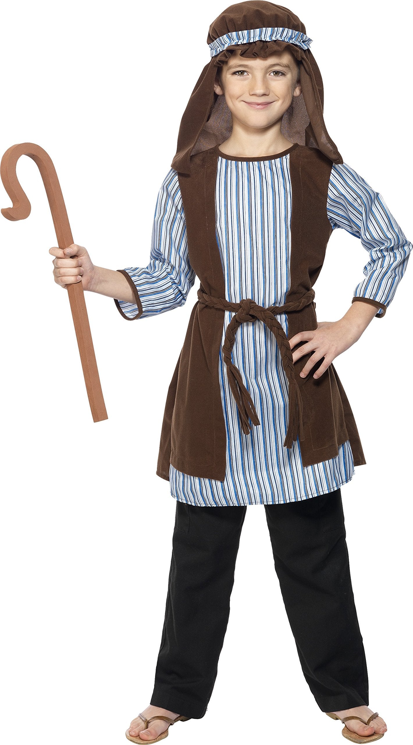 Smiffys Kids Deluxe Shepherd Costume - Brown, Age 7-9 Years 6