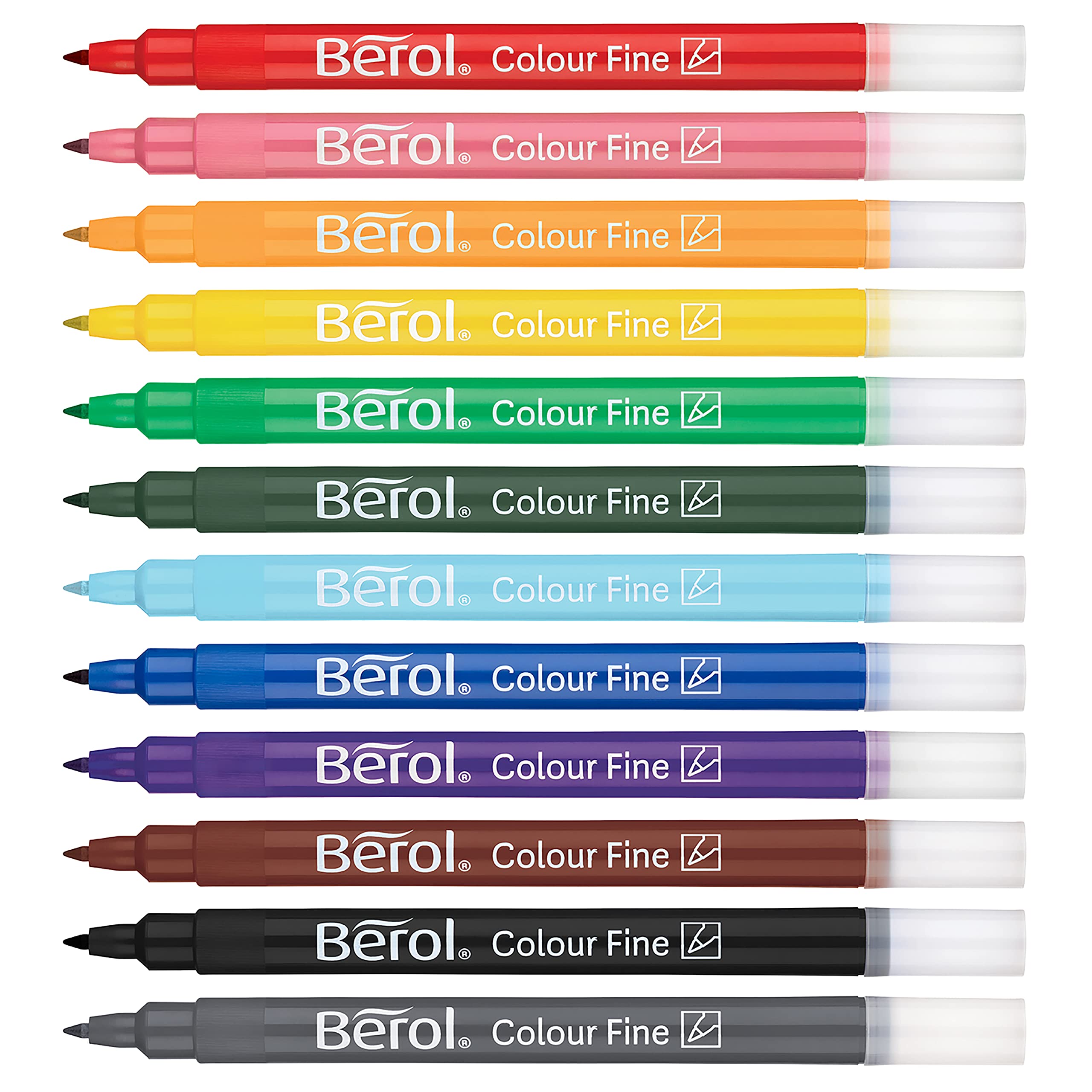 Berol Felt Tip Colouring Pens - Fine Point (0.6mm) Washable Markers for Kids, 42-Pack 14