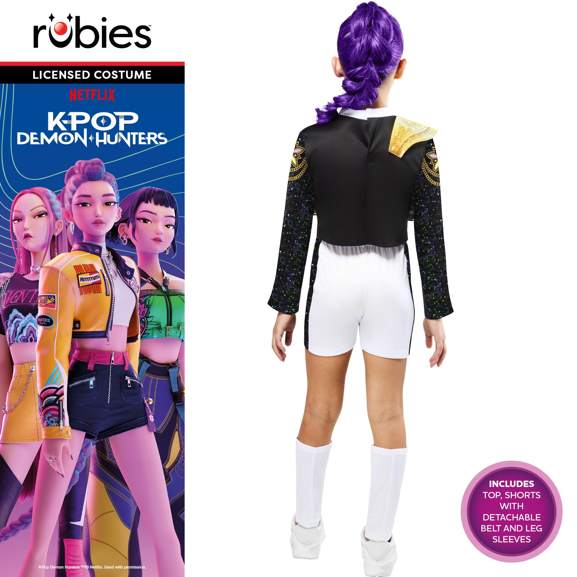 Rubies Official K-Pop Demon Hunters Rumi Golden Child Costume - Kids Size 7-8 Years 2