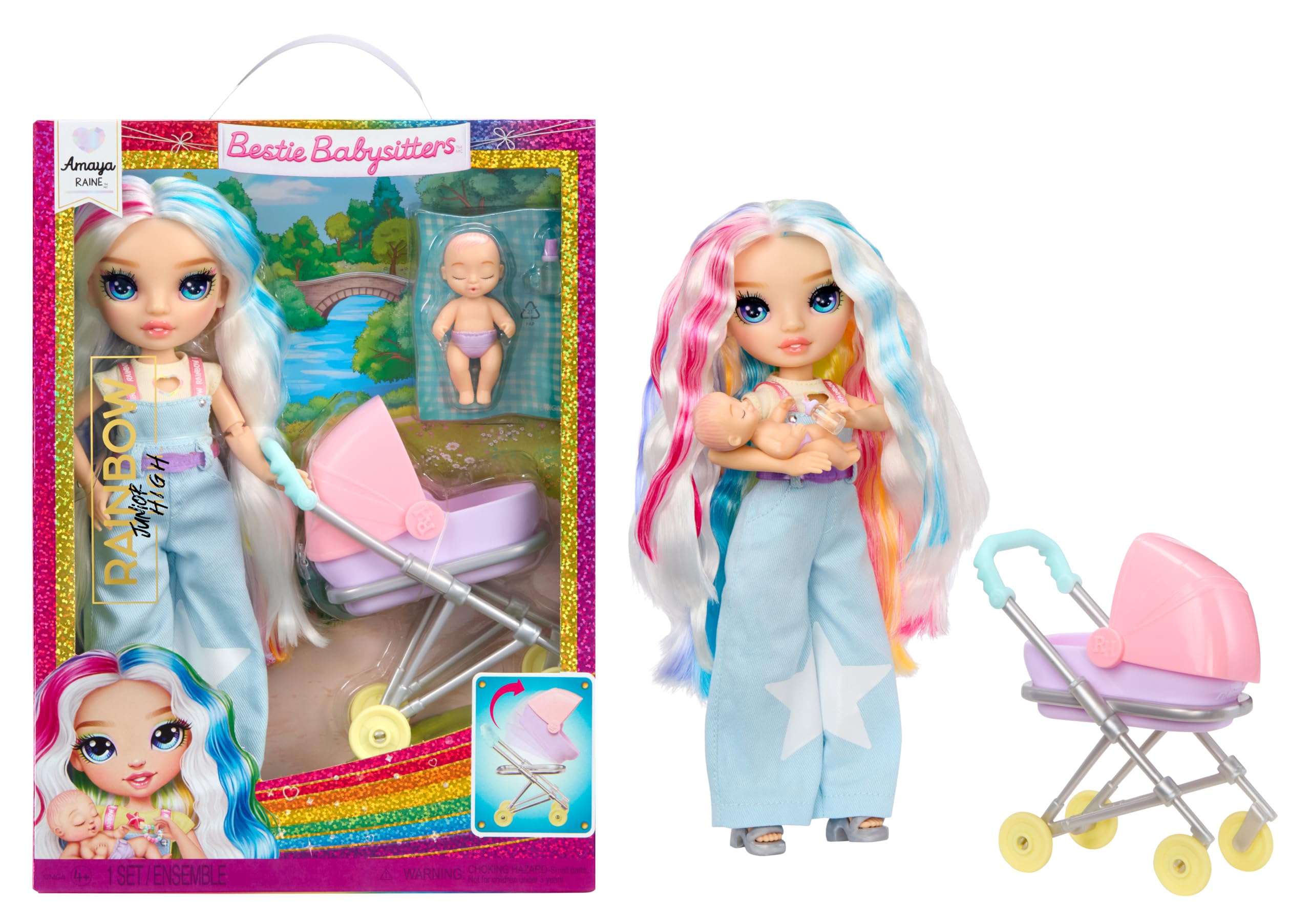 Rainbow High Amaya Raine Jr. High Bestie Babysitters Doll - 23cm, Ages 4+