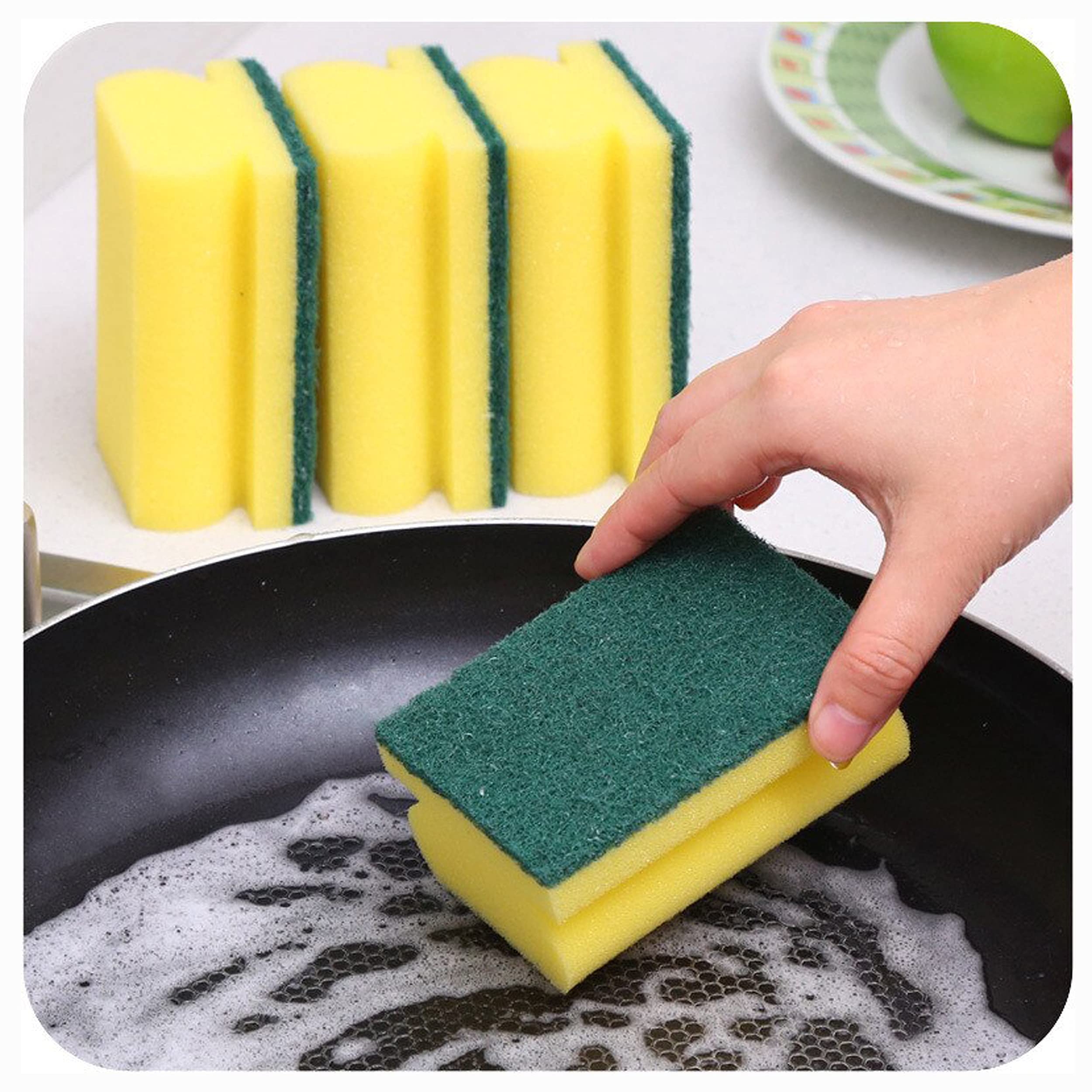 HomeSmith Heavy Duty Scrub Sponges - Dual-Sided Dishwashing & Cleaning | Pack of 20