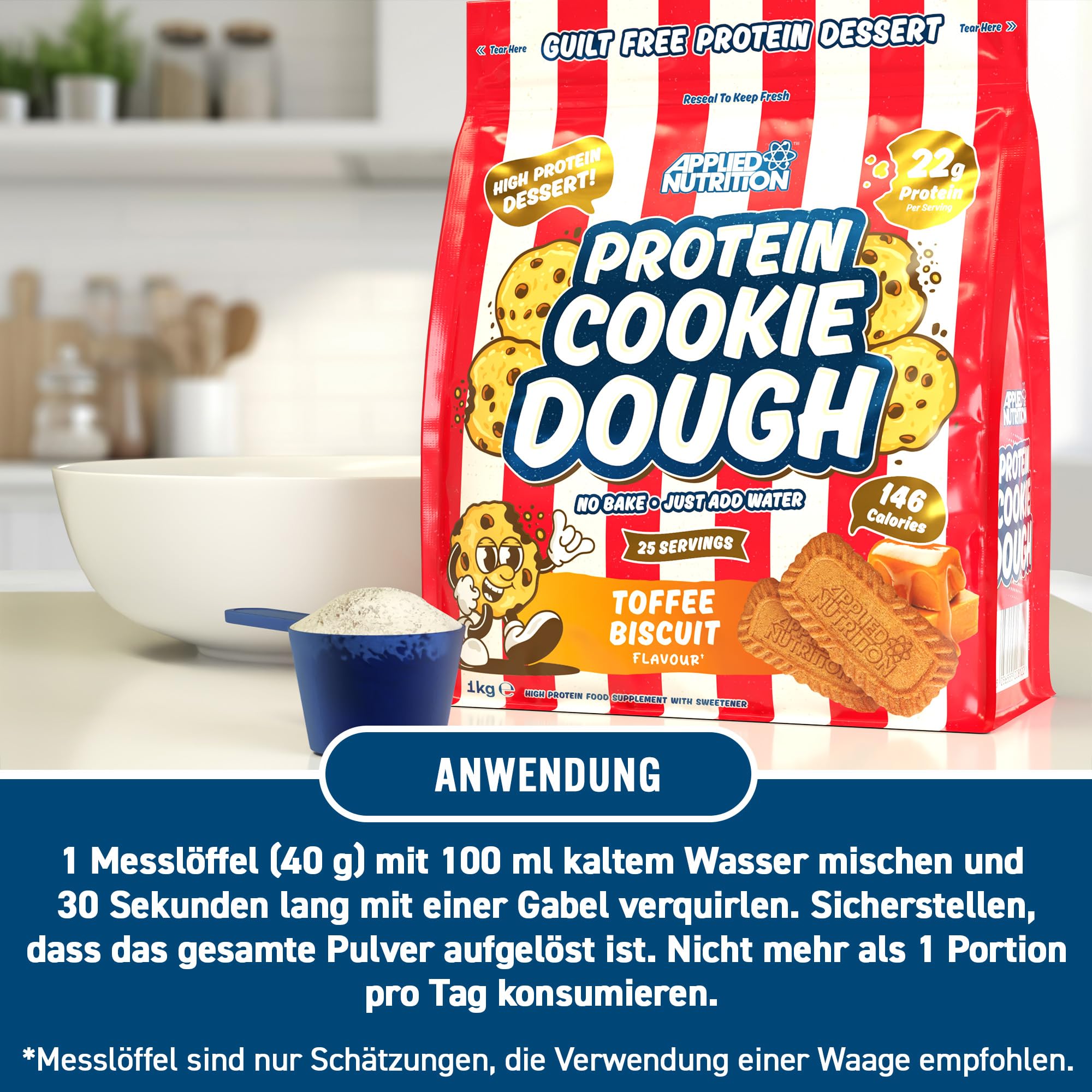 Applied Nutrition Protein Cookie Dough - High Protein Snack, 22g+ Protein, 1kg Pouch 5