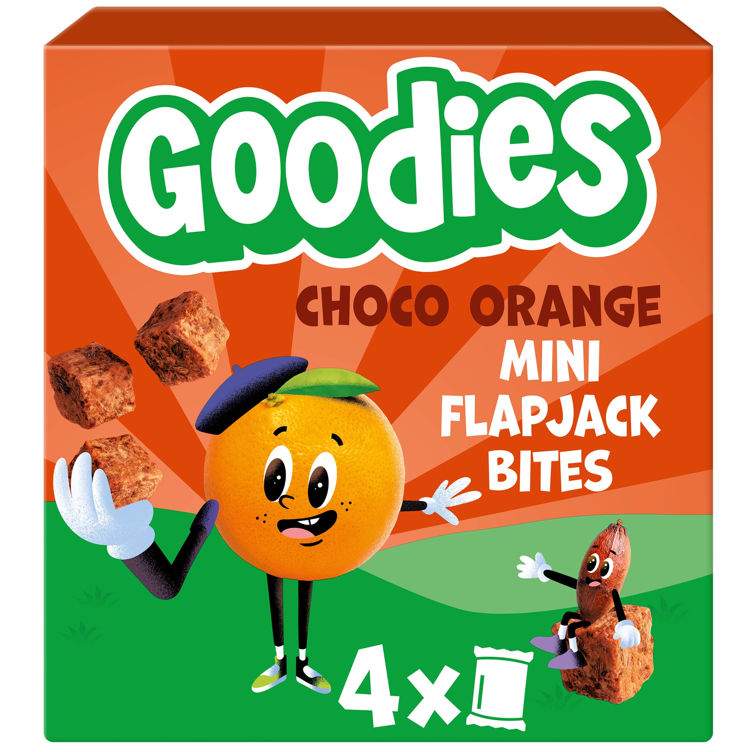 Goodies Choco Orange Mini Flapjack Oat Bar Bites - High Fibre | 16 Count | Ages 3+