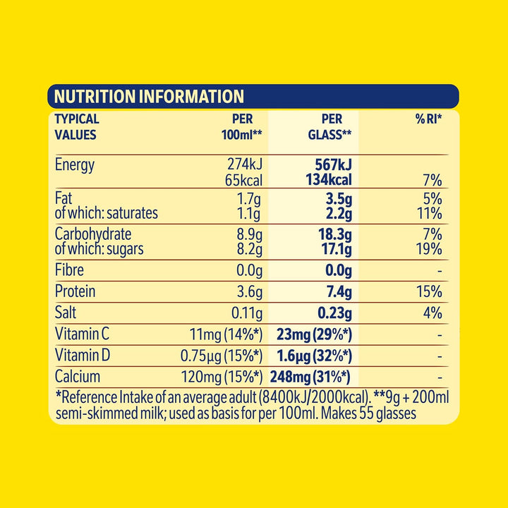 Nesquik Banana Milkshake Mix 500g - Gluten Free Powder with No Artificial Colours or Flavourings