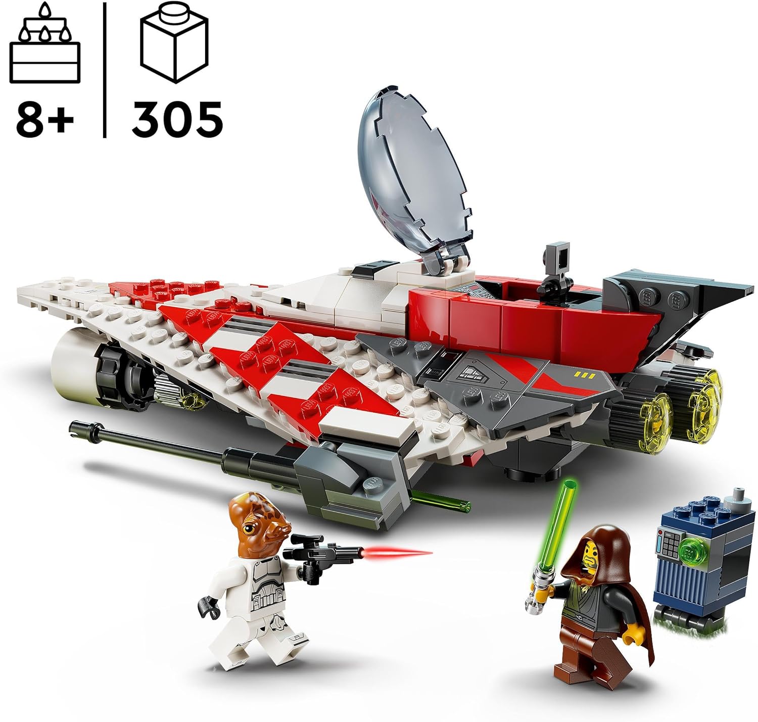 LEGO Star Wars Jedi Bob’s Starfighter Buildable Toy Vehicle - 305-Piece Set for Ages 8+ 2