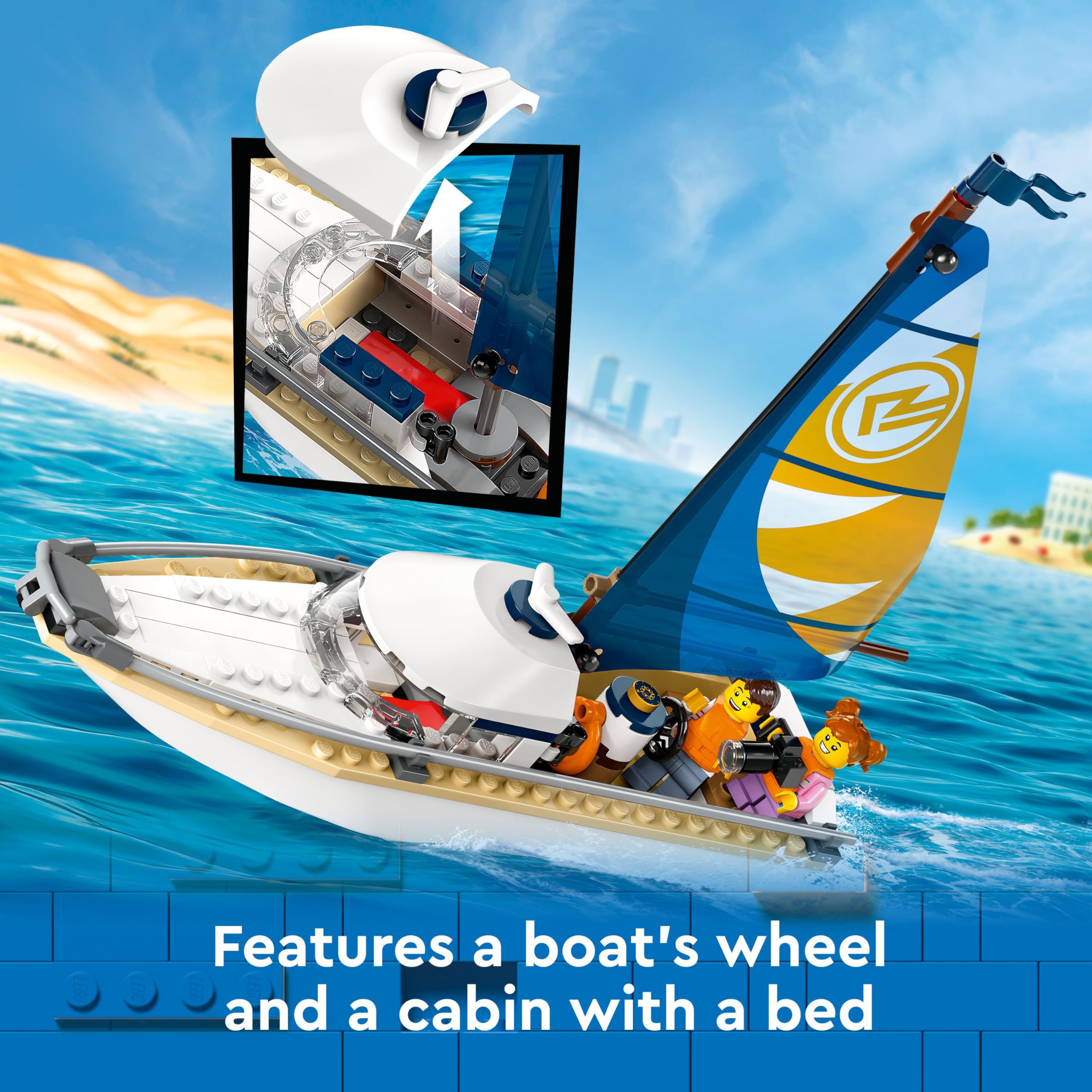 LEGO City Sailboat 60438 - Building Set with Dolphin & Minifigures for Ages 5+ 10