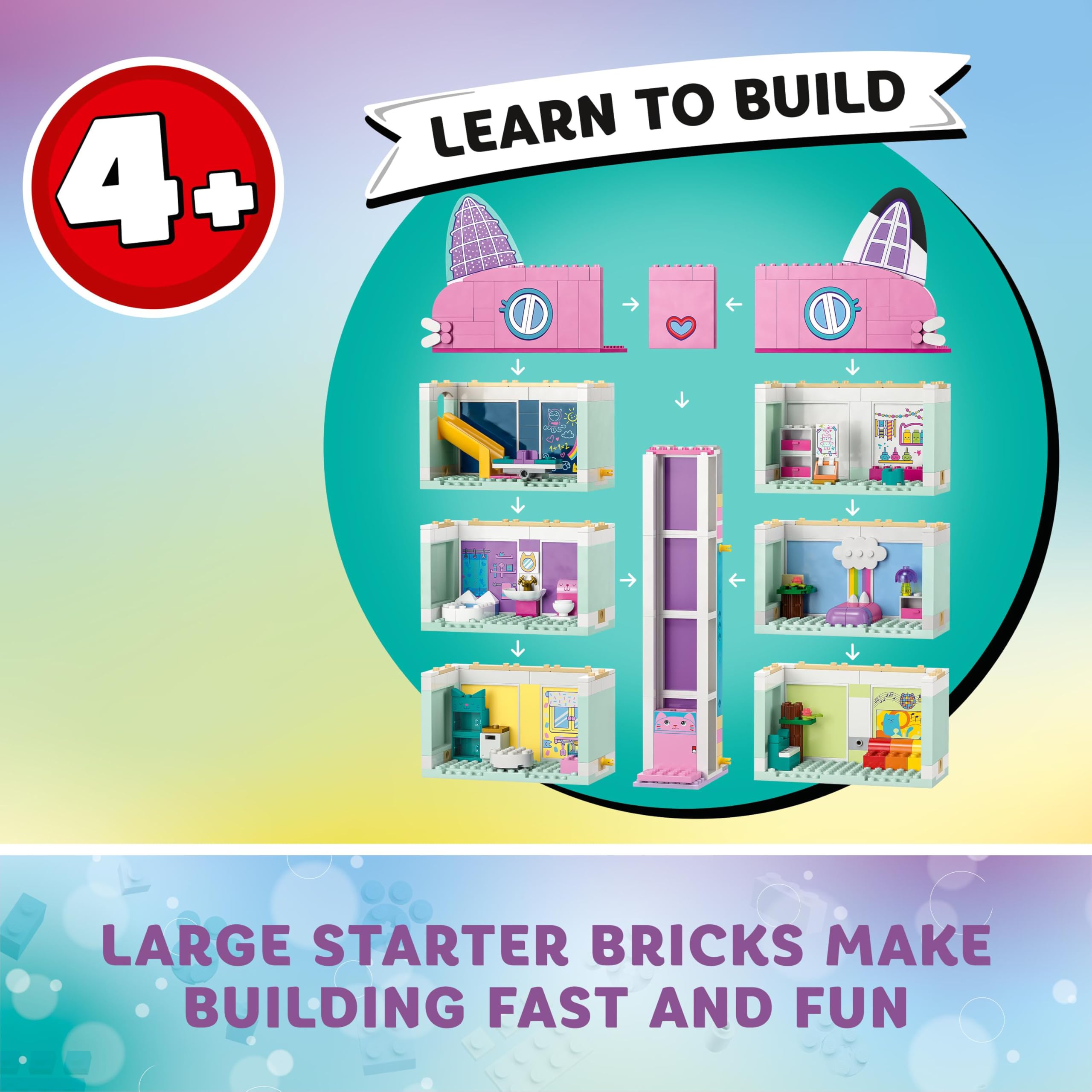 LEGO Gabby's Dollhouse 10788 - 4-Floor Dollhouse with 4 Figures | Ages 4+ 6