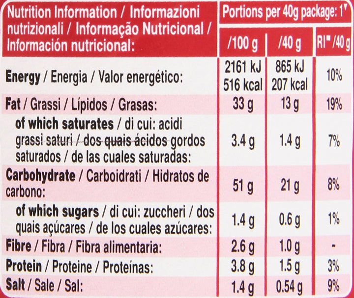 Pringles Original Potato Chips 40g (Pack of 12)